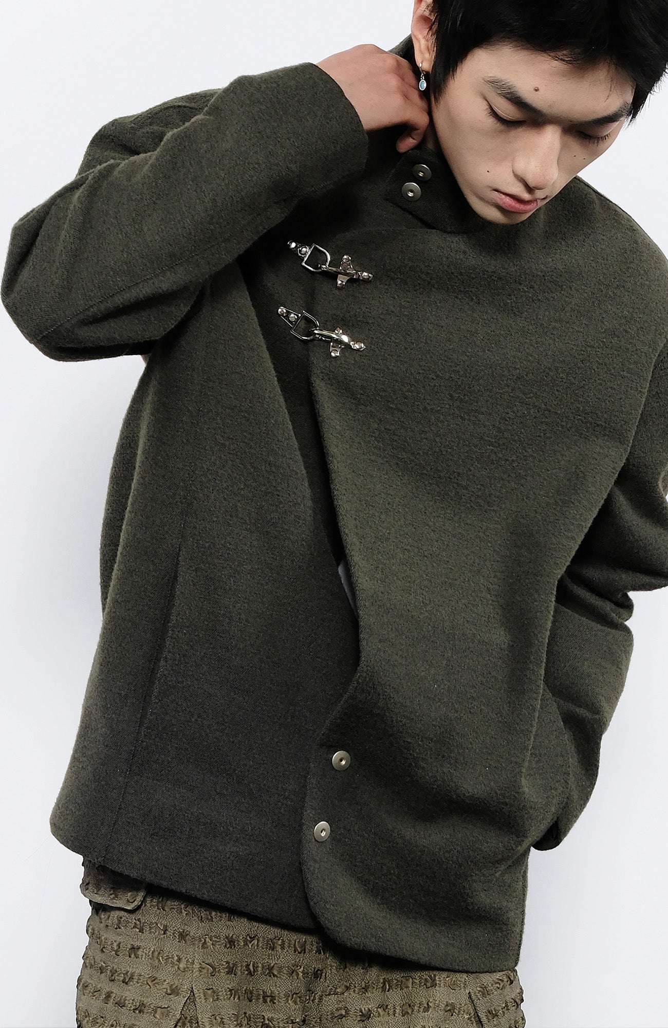 7440 37 1 Asym Placket Toggle Button Jacket, premium urban and streetwear designers apparel on PROJECTISR.com, 7440 37 1