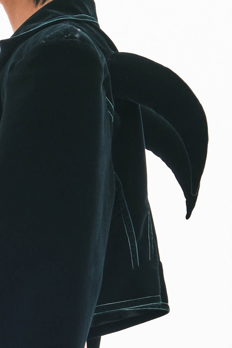 EMBRYO Devil Horned Velvet Cropped Jacket, premium urban and streetwear designers apparel on PROJECTISR.com, EMBRYO