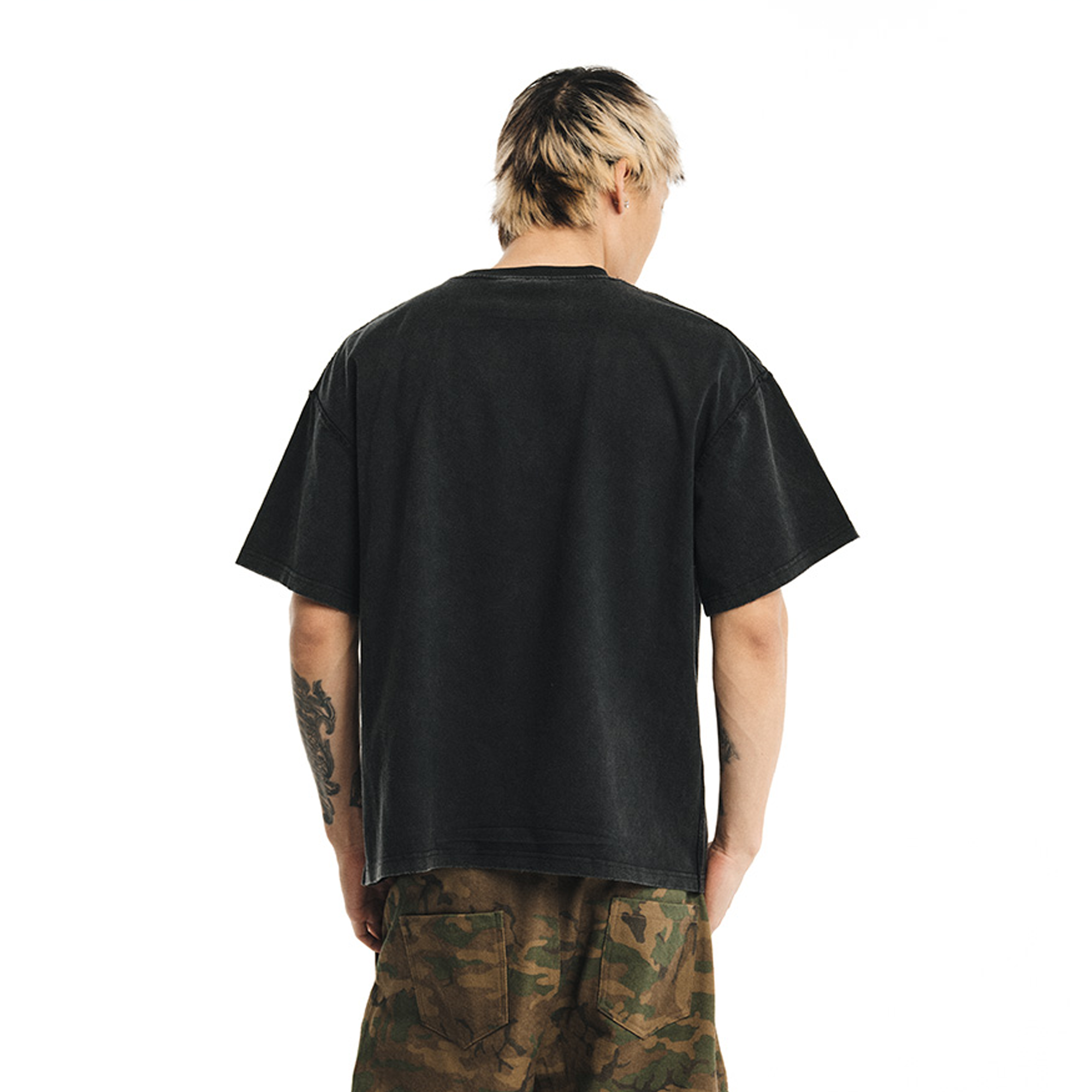 NOVACAM Washed Rock Graphic Reverse-Seam T-Shirt
