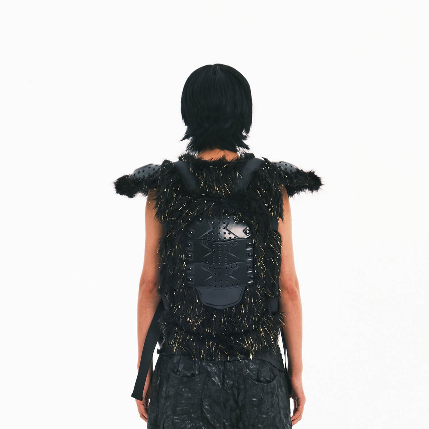 EMBRYO Cyber Faux Fur Warrior Vest, premium urban and streetwear designers apparel on PROJECTISR.com, EMBRYO