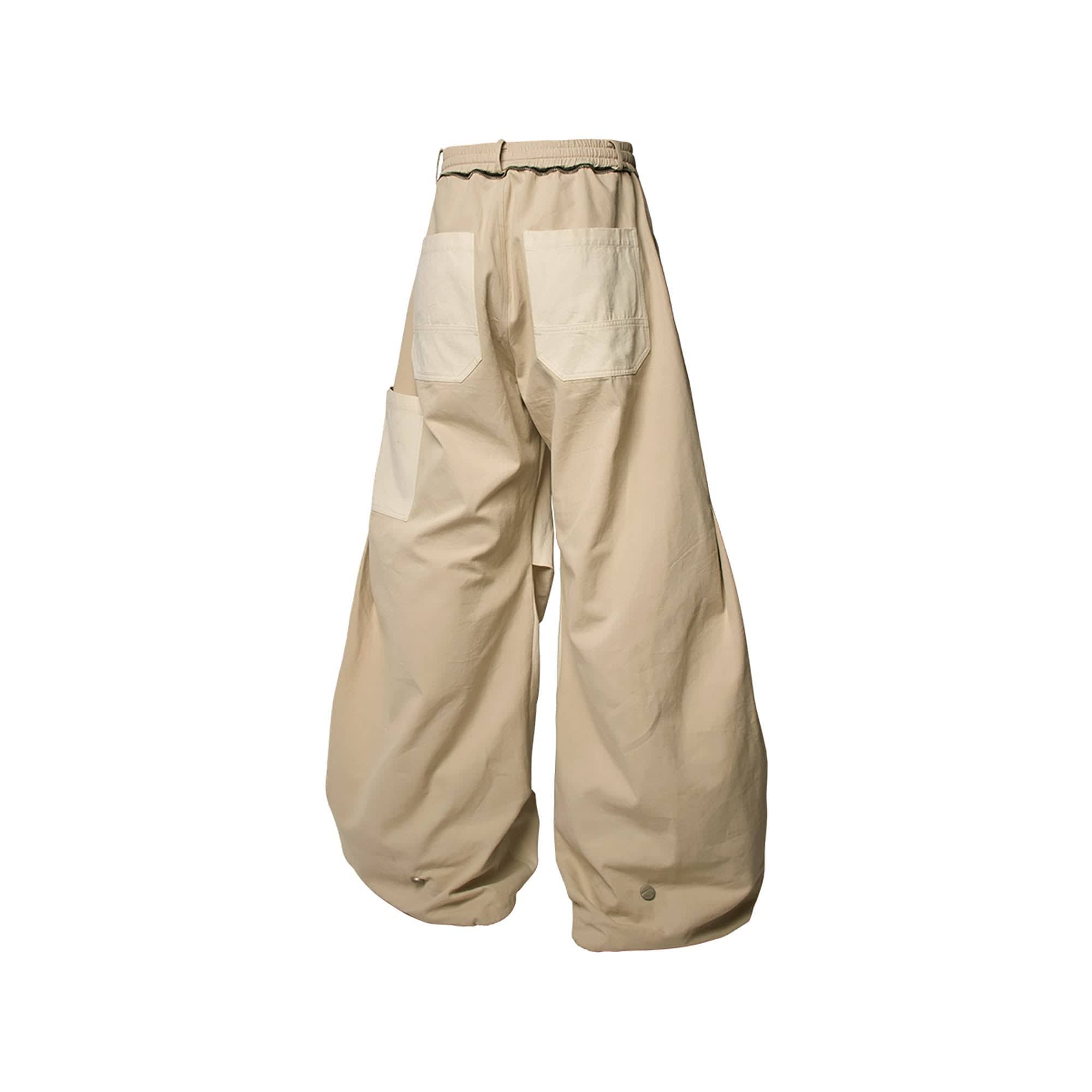 RELABEL Spliced Crinkled Oversized Cargo Pants, premium urban and streetwear designers apparel on PROJECTISR.com, RELABEL