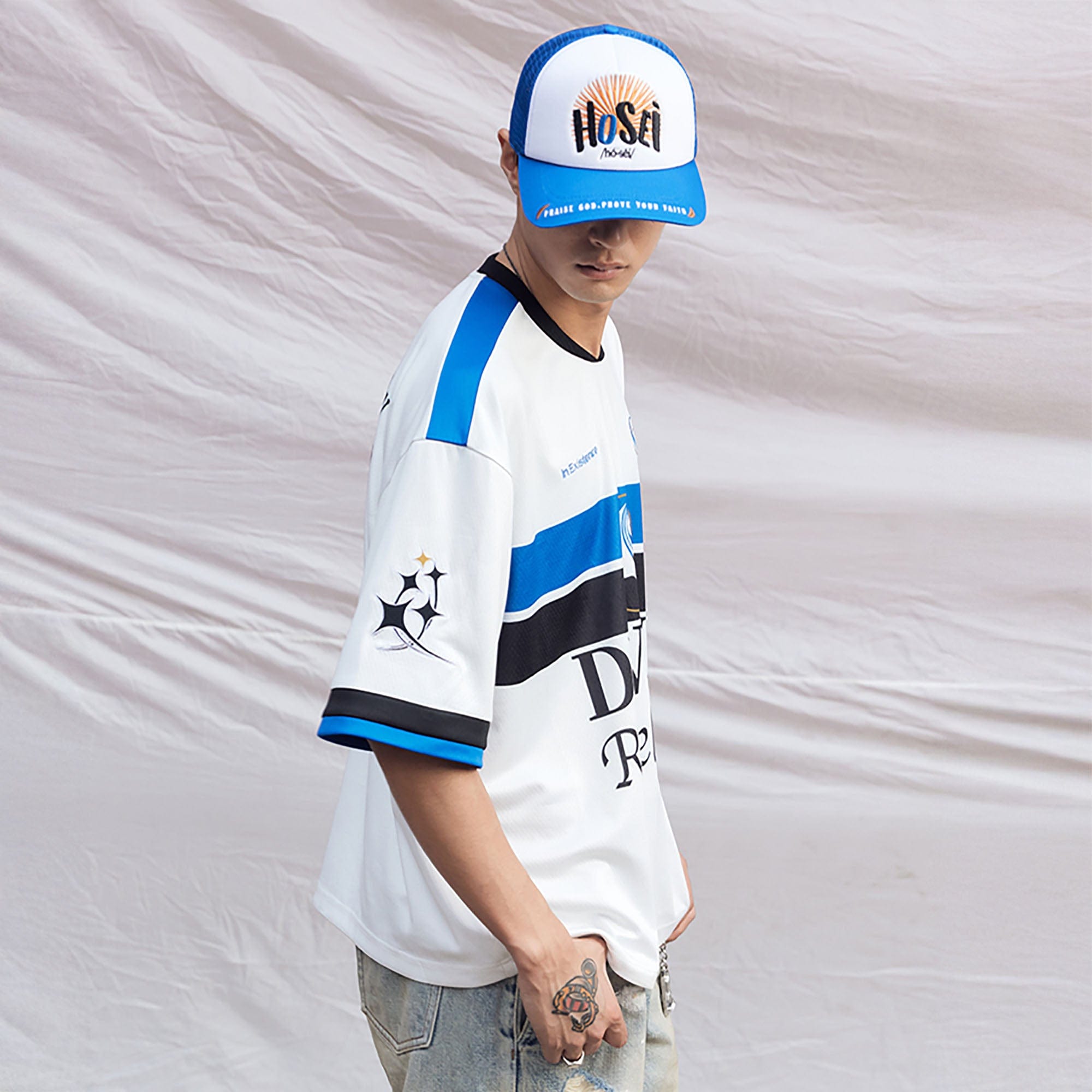 IN EXISTENCE NO.21 Contrast Graphic Sports T-Shirt, premium urban and streetwear designers apparel on PROJECTISR.com, IN EXISTENCE