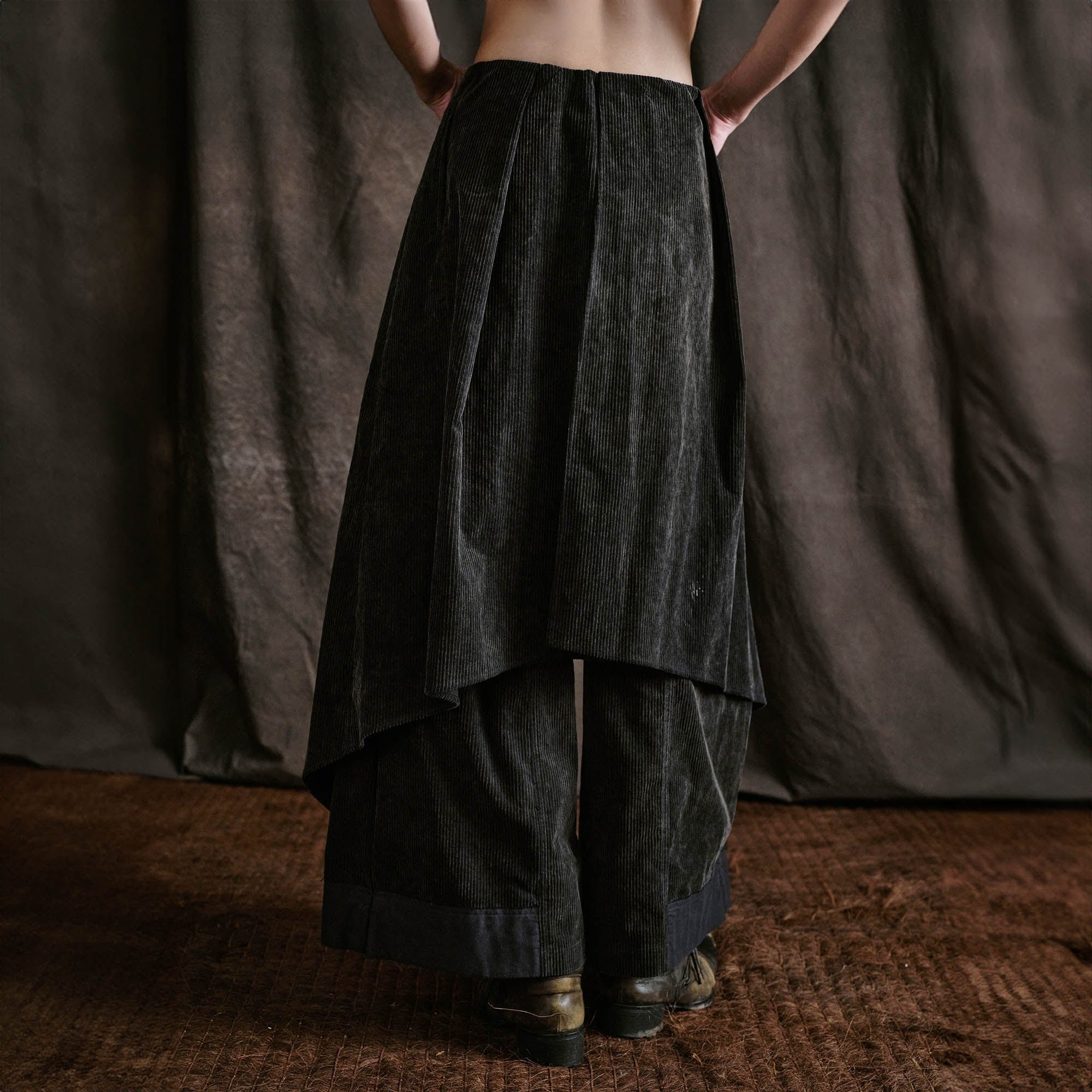 ILNya Nieternite Nifutur Layered Corduroy Wrap-Paneled Wide-Leg Trousers, premium urban and streetwear designers apparel on PROJECTISR.com, ILNya Nieternite Nifutur