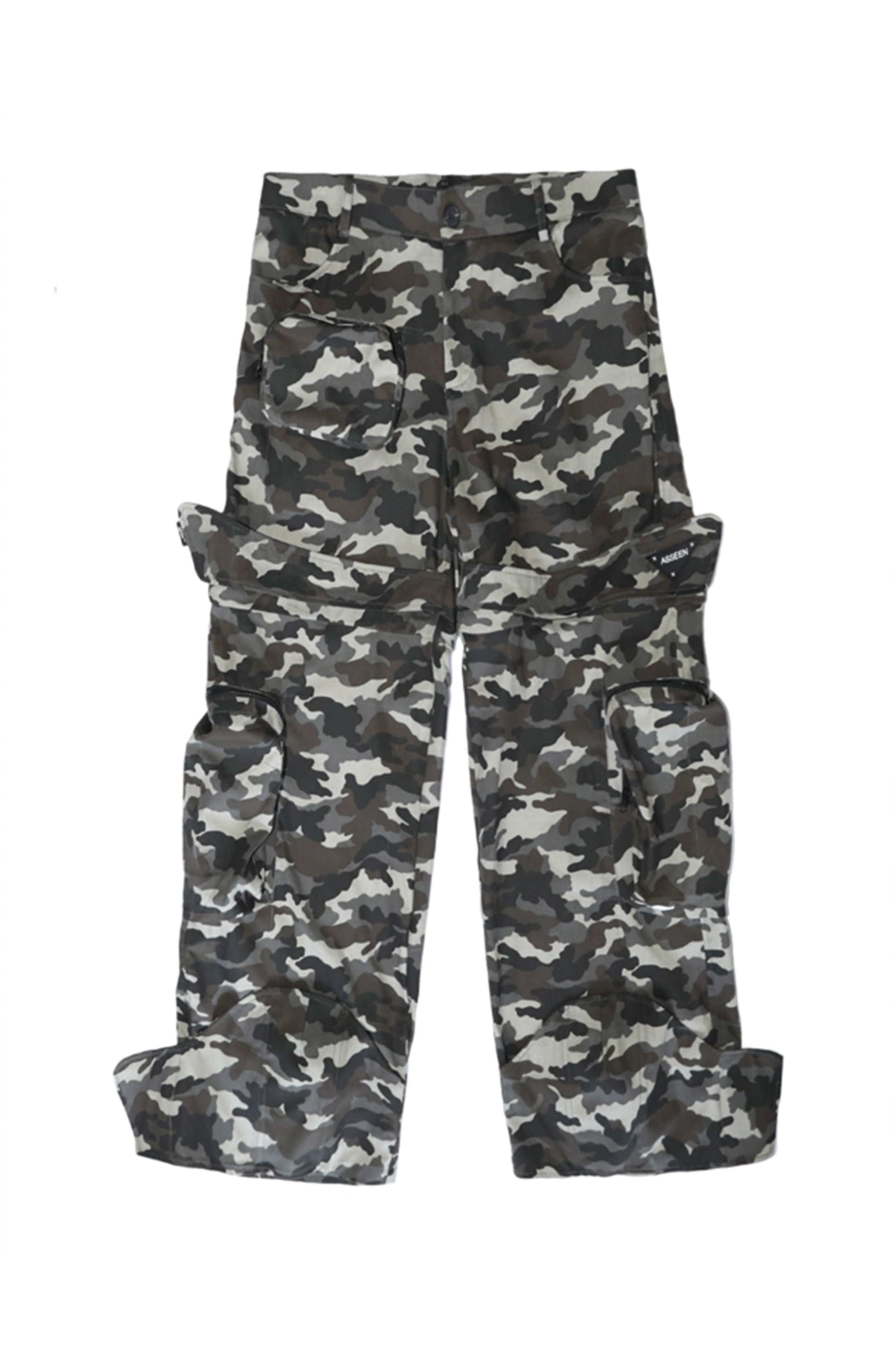 ASSEEN Detachable Multi-Pocket Camo Cargo Pants, premium urban and streetwear designers apparel on PROJECTISR.com, ASSEEN