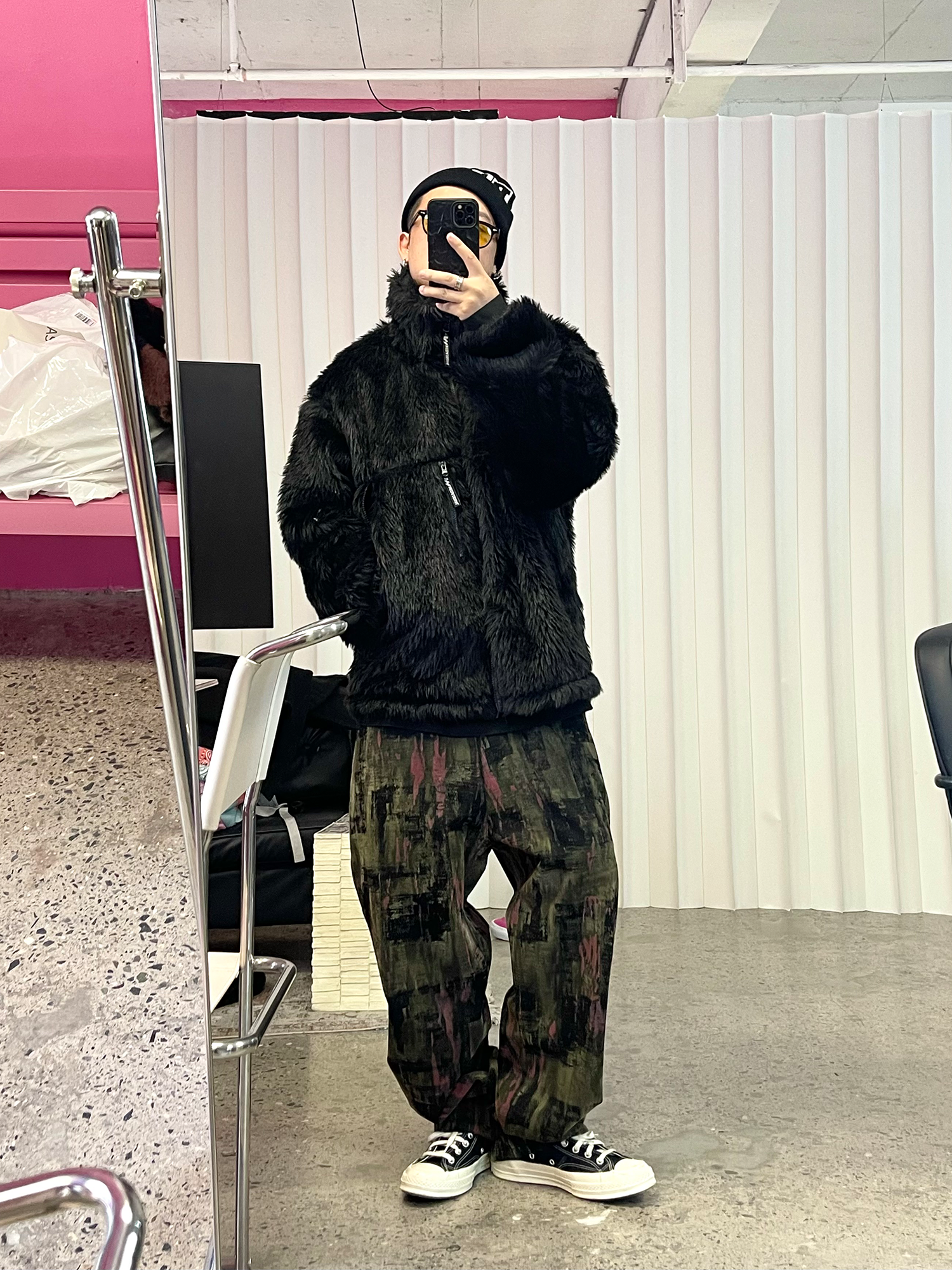 ME DA IGUAL Shaggy Multi-Pocket Faux Fur Jacket