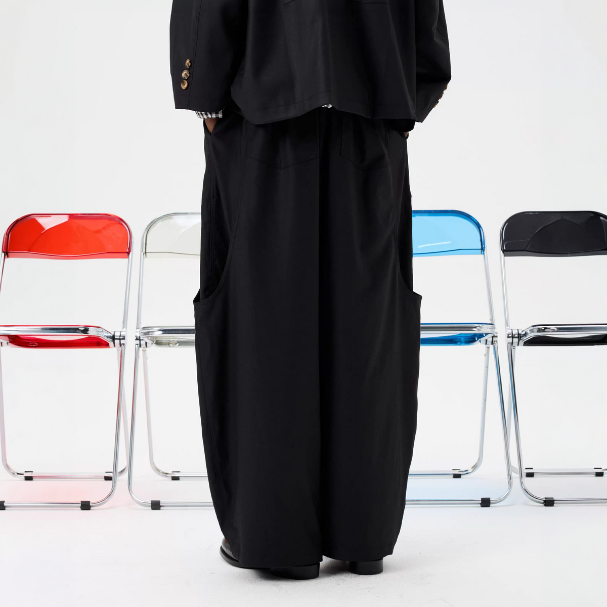 UNLIMITED MOTE Striped Wide-Leg Balloon Pants, premium urban and streetwear designers apparel on PROJECTISR.com, UNLIMITED MOTE