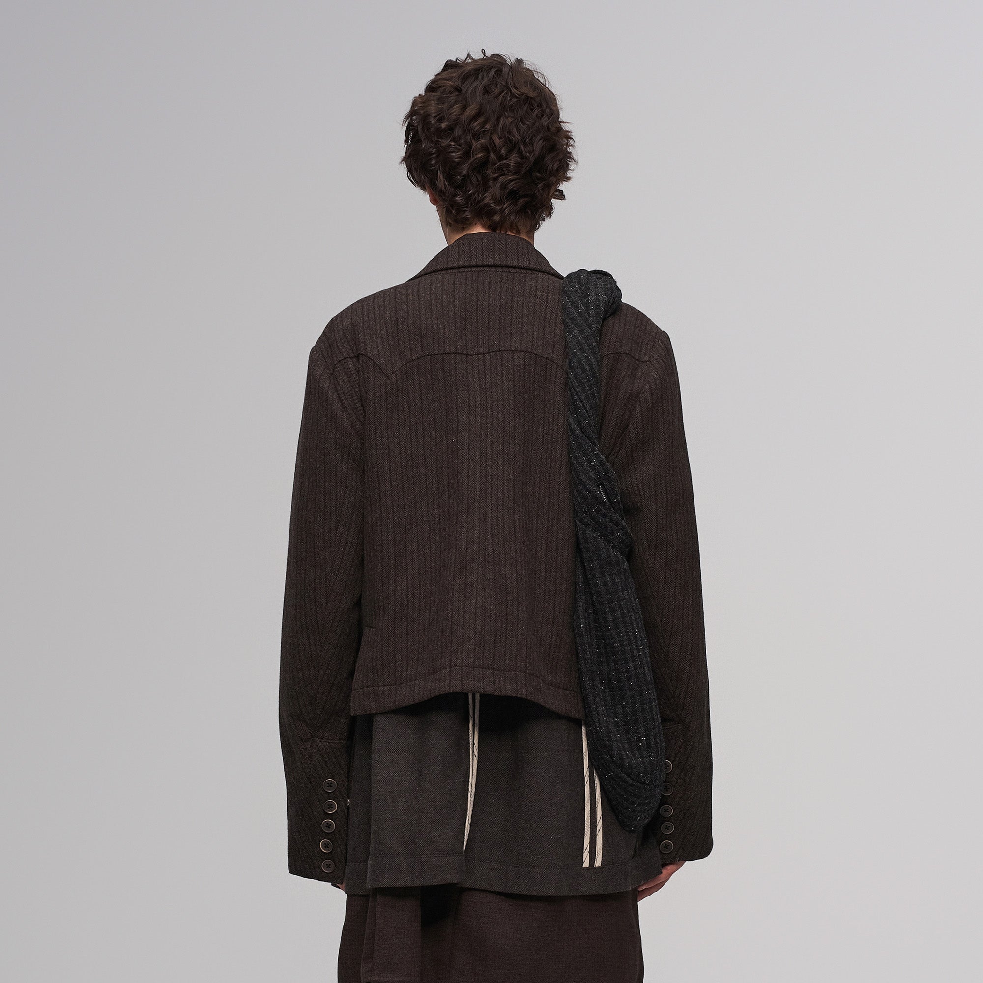 ILNya Nieternite Nifutur Wool-Blend Layered Sash Panel Blazer