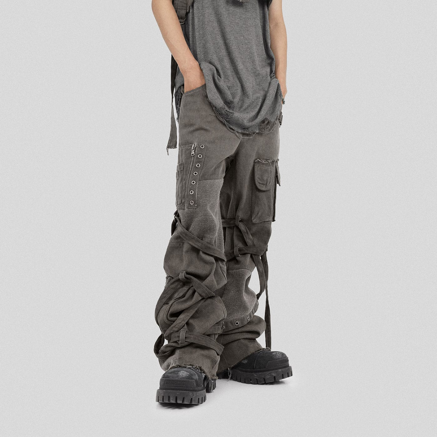 UNDERWATER Scavenger Heavyduty Multi-Pockets Striped Cargo, premium urban and streetwear designers apparel on PROJECTISR.com, UNDERWATER