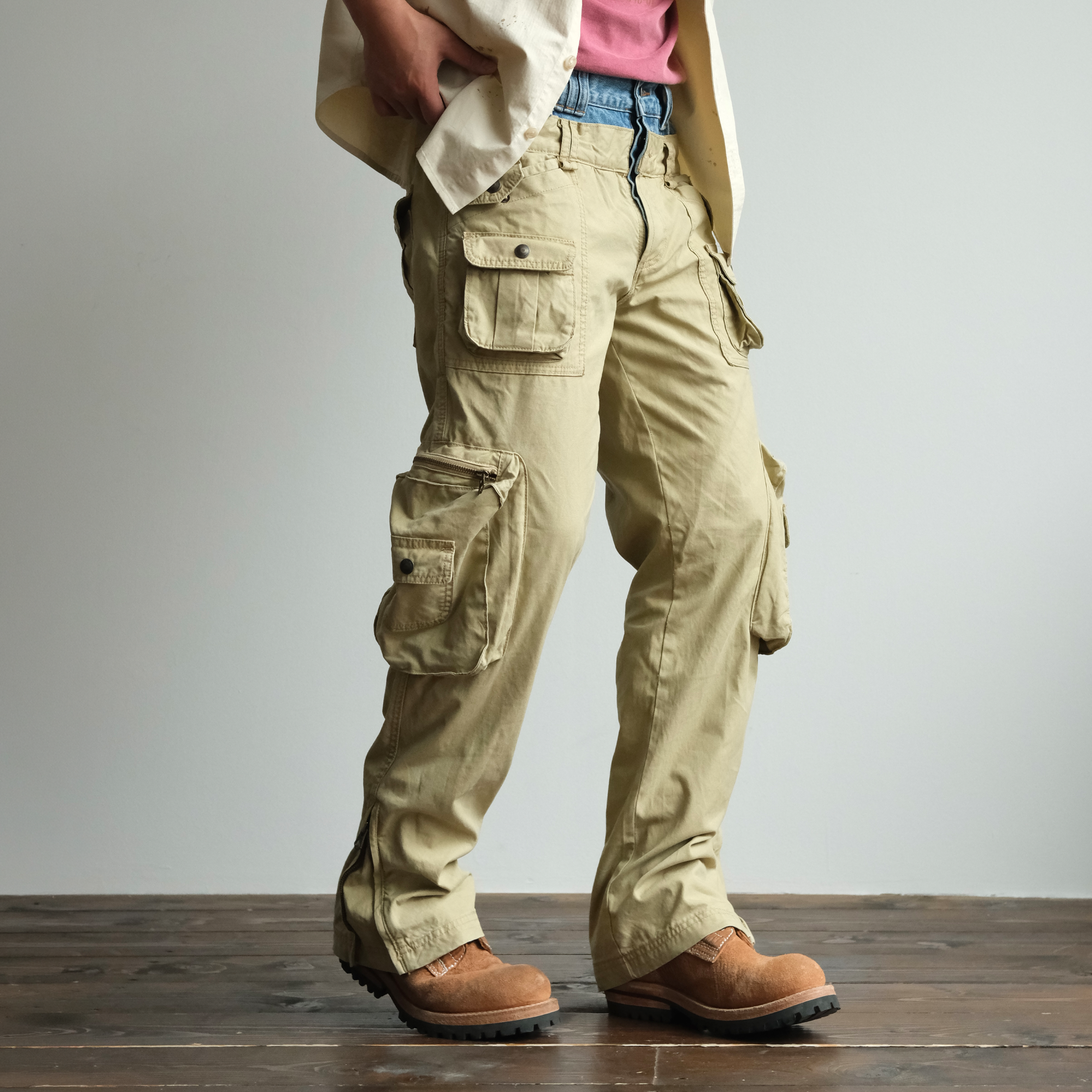 NEIGBORL Retro Spliced Multi-Pocket Cargo Pants