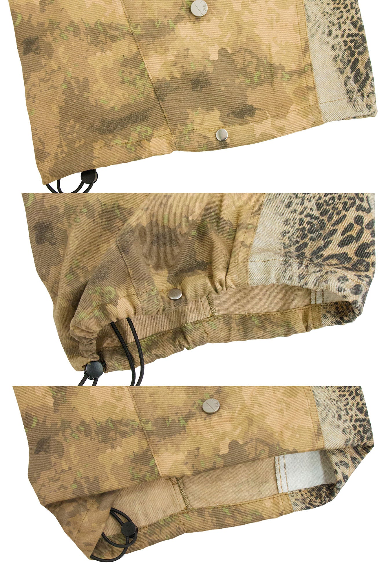 RELABEL Leopard Panel Camo Cargo, premium urban and streetwear designers apparel on PROJECTISR.com, RELABEL