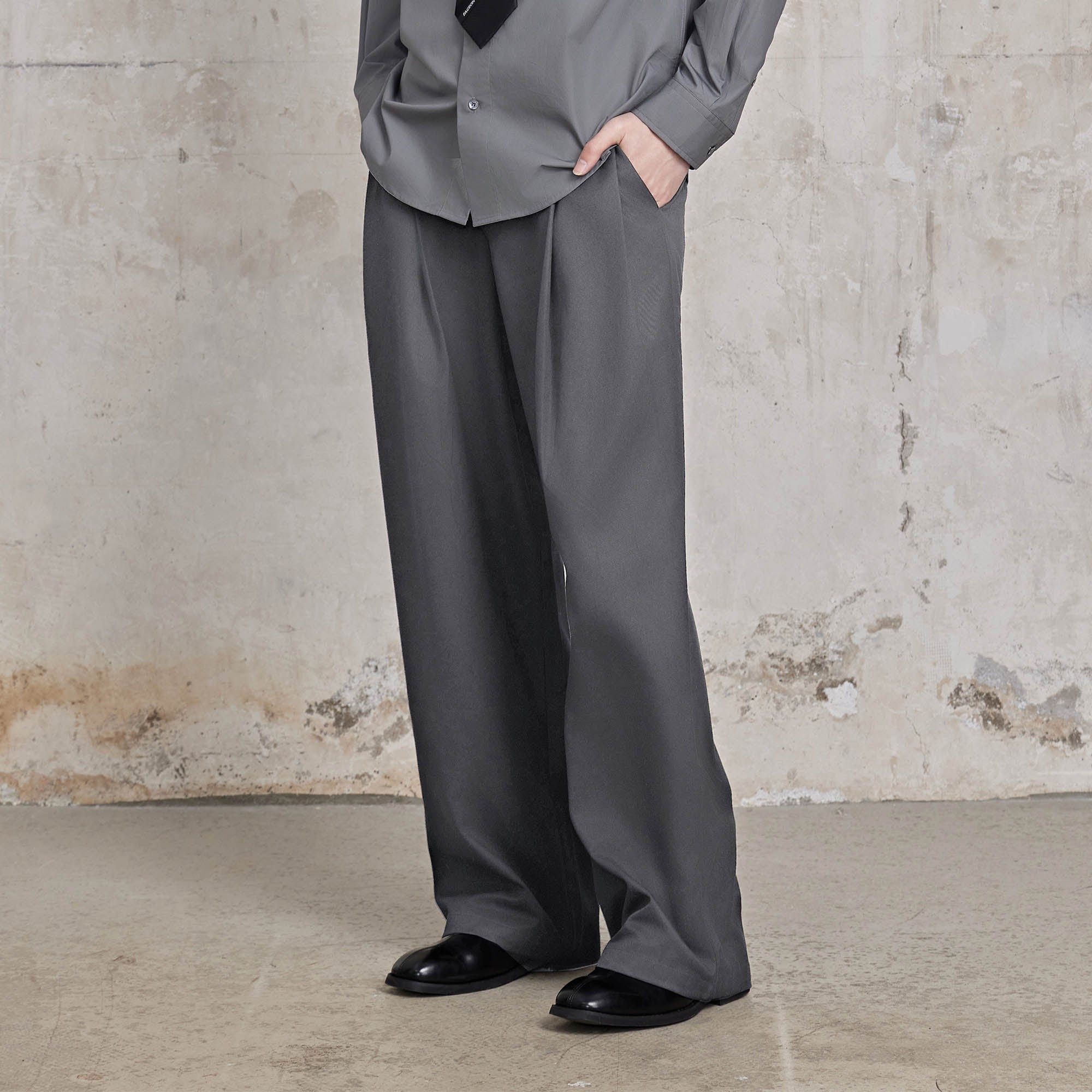 FACEONLAB Essential Wool-Blended Pleated Trousers, premium urban and streetwear designers apparel on PROJECTISR.com, FACEONLAB