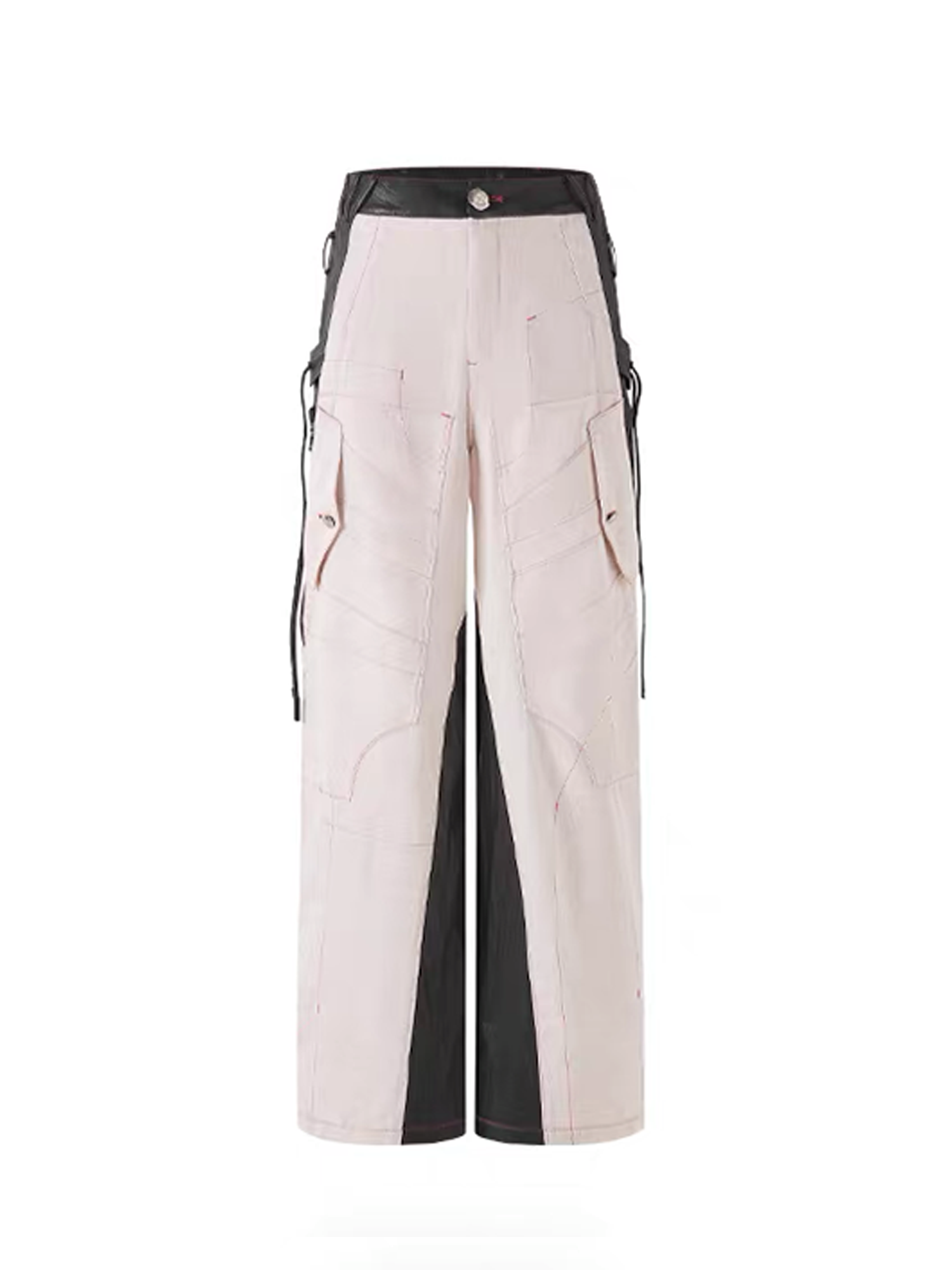 TIWILLTANG Contrast Stitch Paneled Wide-Leg Pants