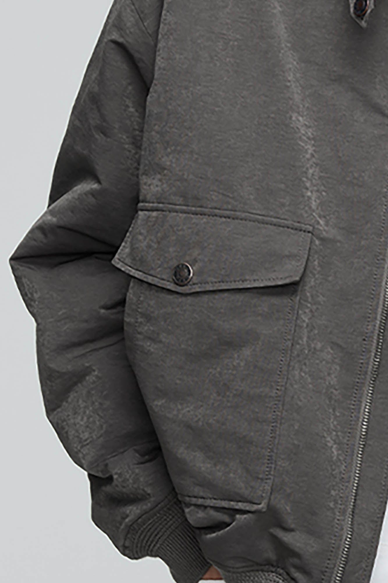 OPICLOTH Retro Stand-Collar Bomber Jacket, premium urban and streetwear designers apparel on PROJECTISR.com, OPICLOTH