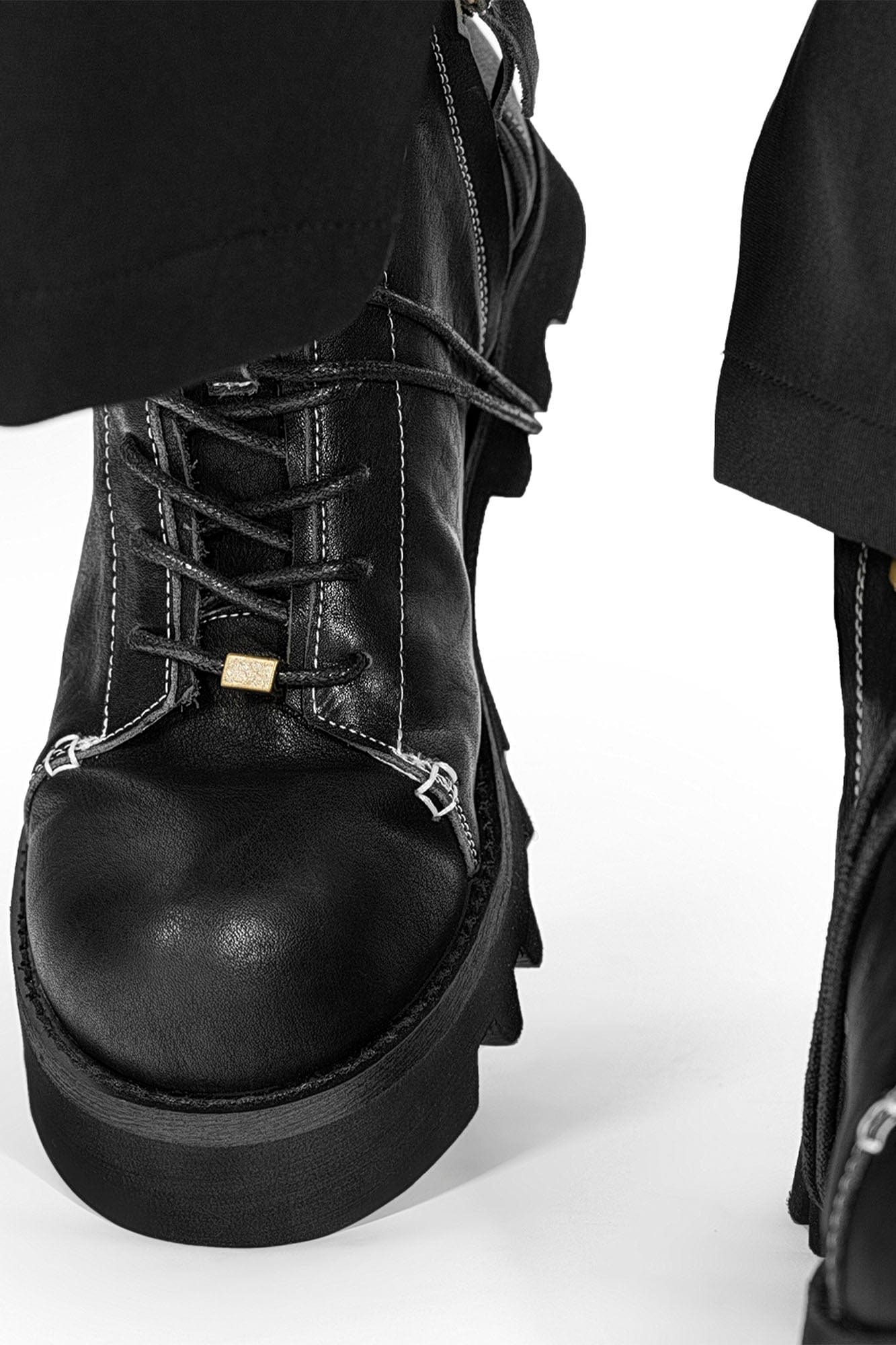 REWRITE Stitched Leather Lug Sole Martin Boots, premium urban and streetwear designers apparel on PROJECTISR.com, REWRITE