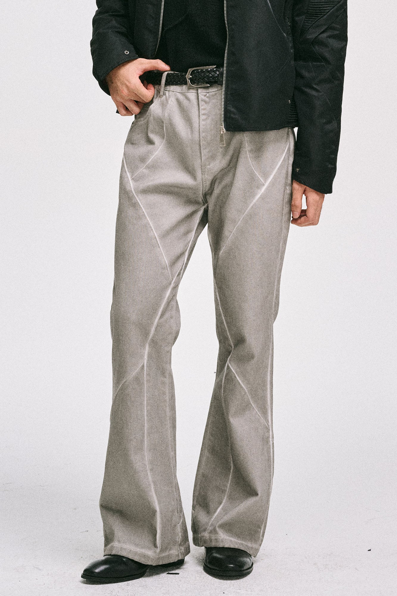 CATSSTAC Crosscut Washed Denim Pants, premium urban and streetwear designers apparel on PROJECTISR.com, CATSSTAC