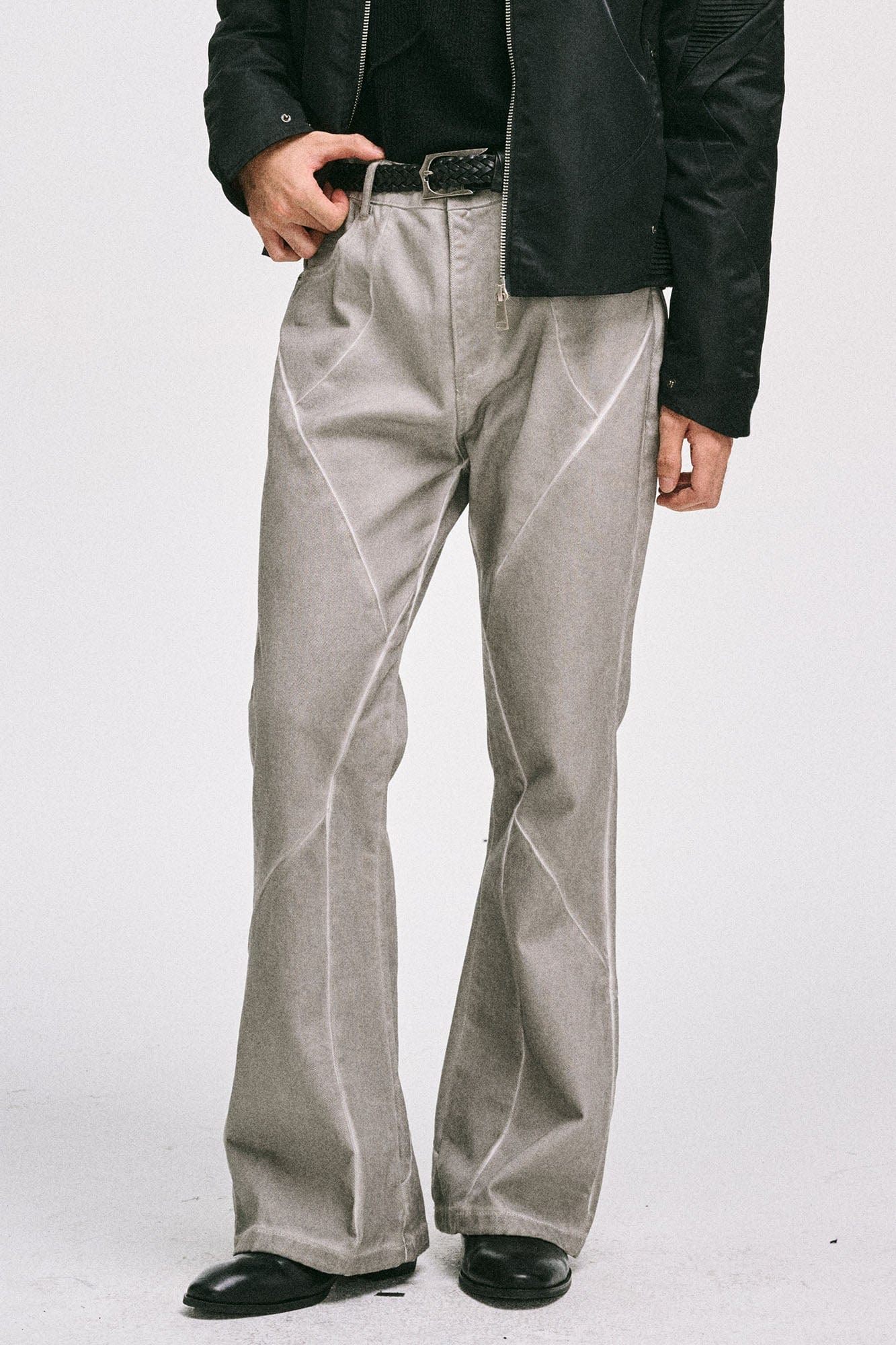 CATSSTAC Crosscut Washed Denim Pants, premium urban and streetwear designers apparel on PROJECTISR.com, CATSSTAC