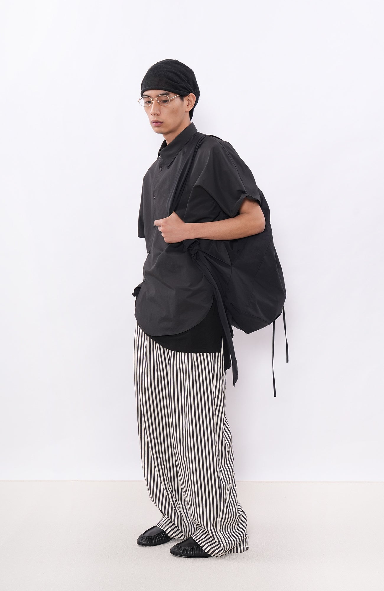 7440 37 1 Retro Contrast-Stripe Pleat Pants, premium urban and streetwear designers apparel on PROJECTISR.com, 7440 37 1