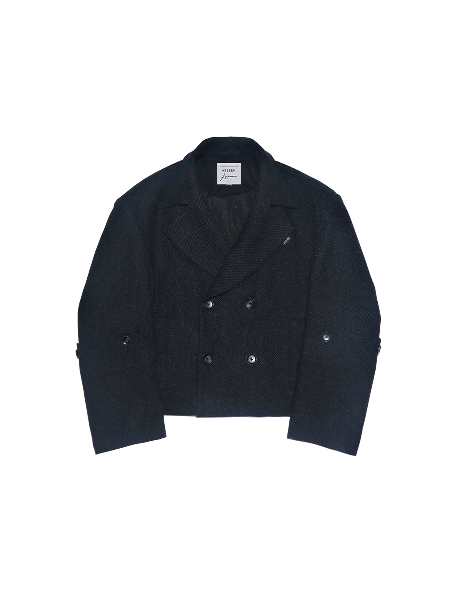 ASSEEN Double-Breast Wool-Blend Oversized Coat