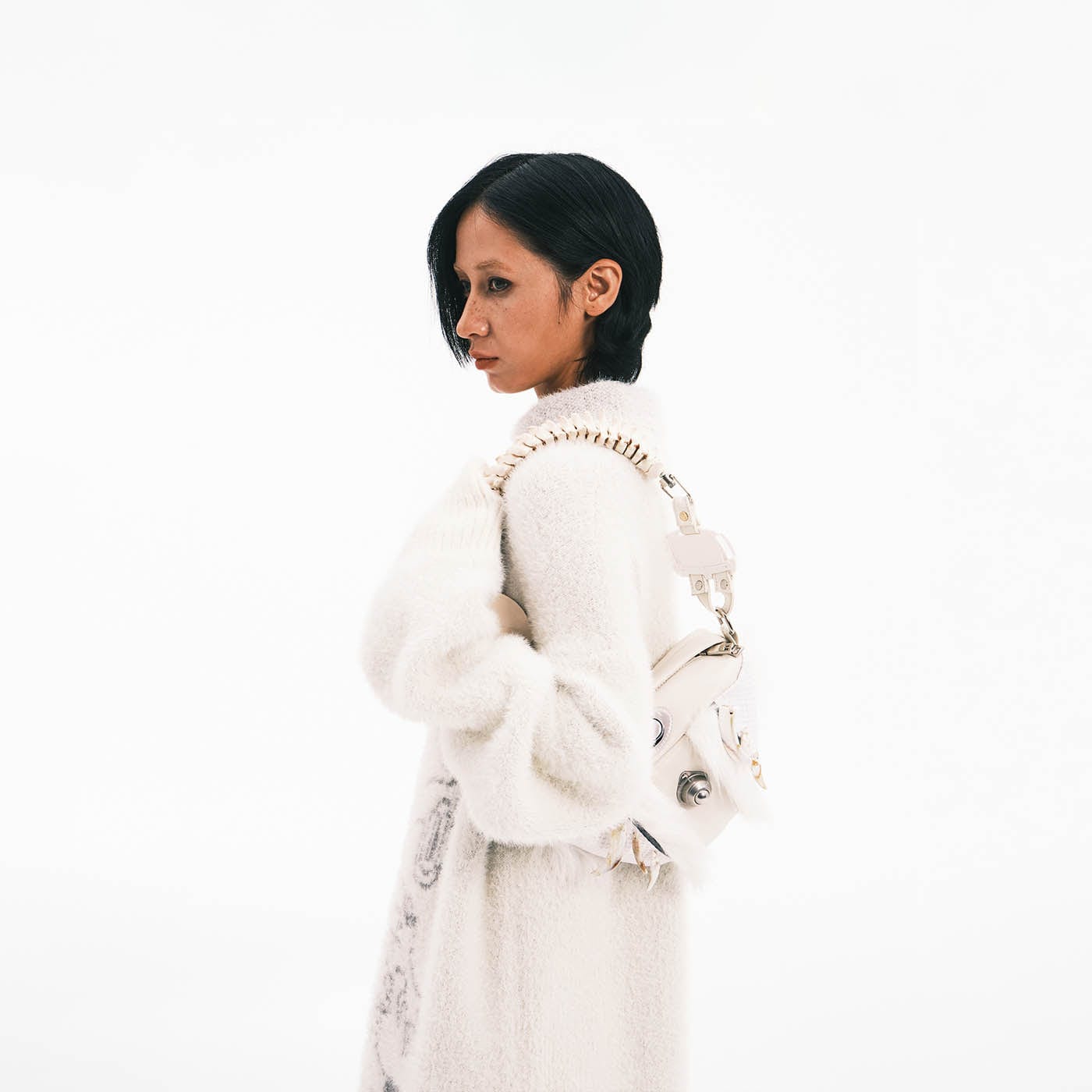 EMBRYO Skeleton Faux Fur Handbag, premium urban and streetwear designers apparel on PROJECTISR.com, EMBRYO