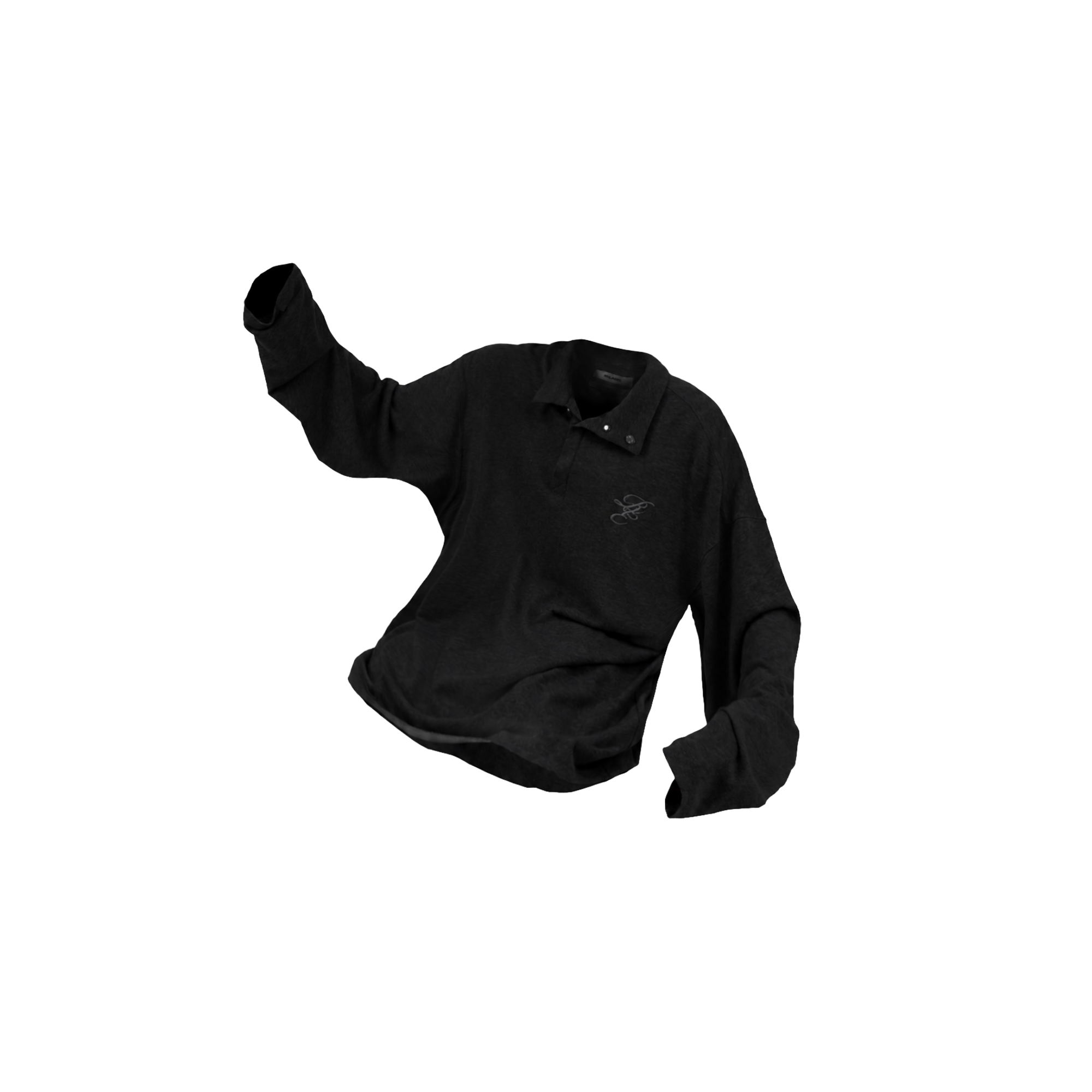 RELABEL Embroidered Magnetic Collar Polo Sweater