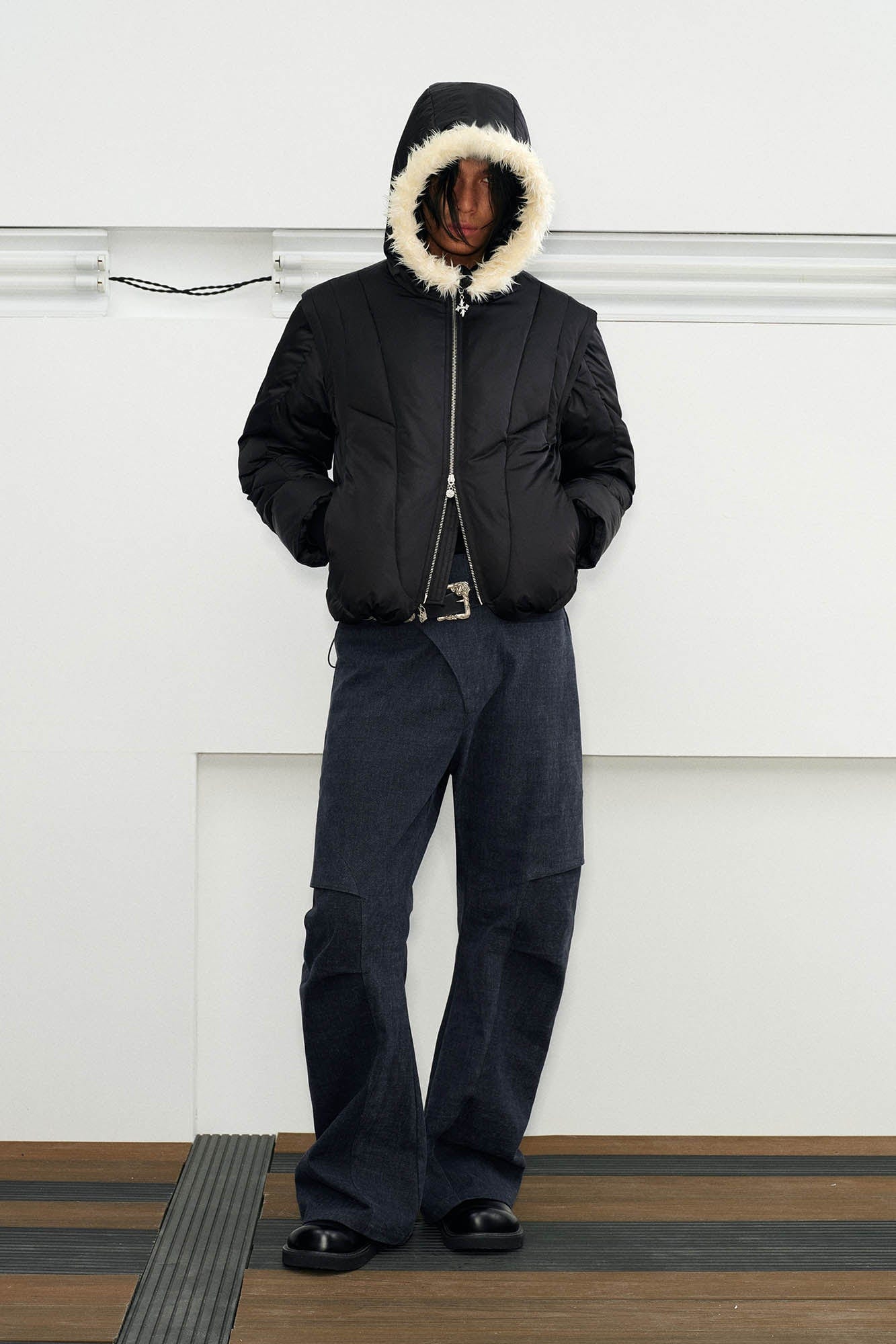 KREATE Crinkled Asymmetrical Closing Pants, premium urban and streetwear designers apparel on PROJECTISR.com, KREATE