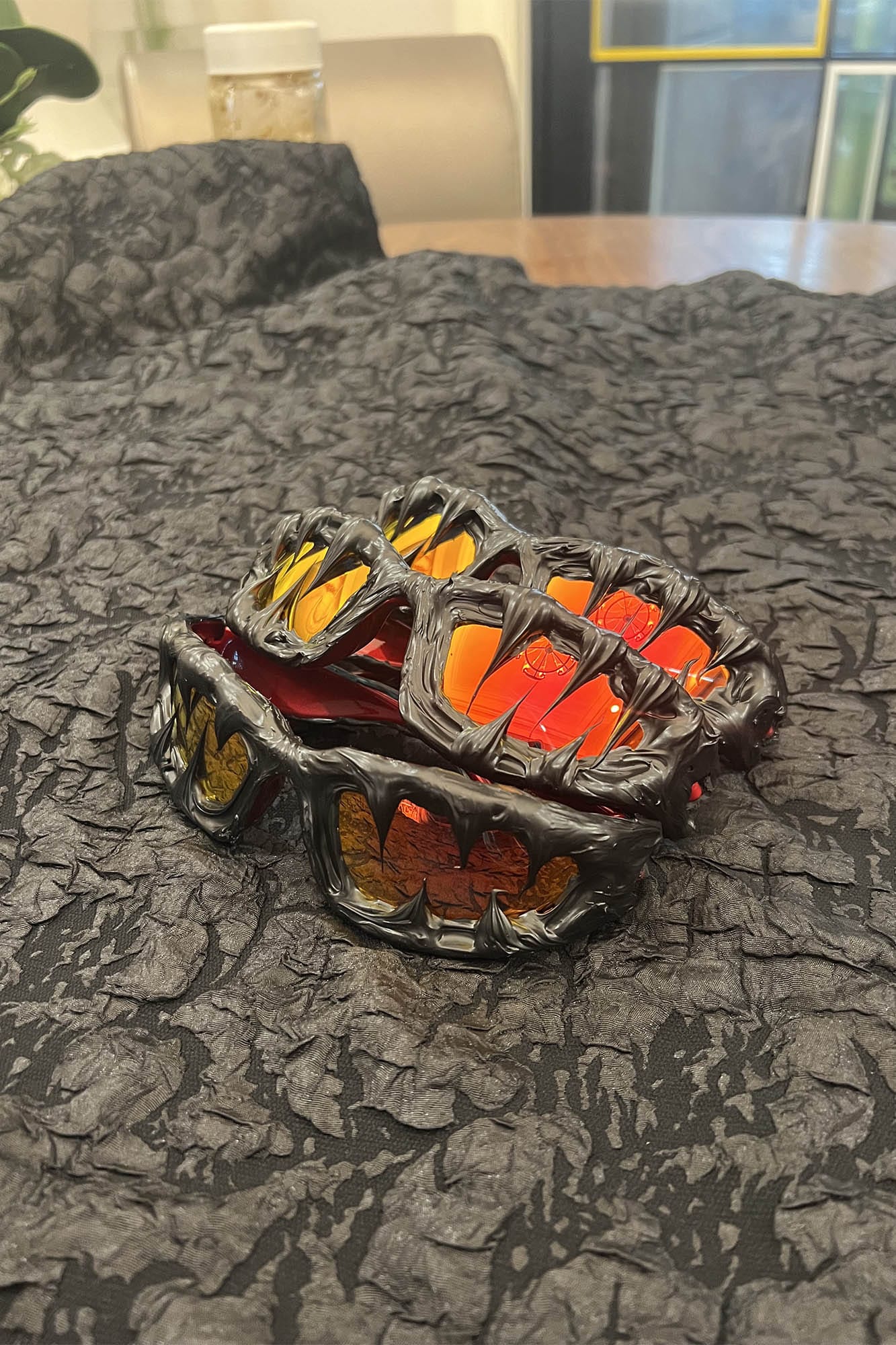 Pi0neeR Venom Melt Dripped Resin Sunglasses Sunset