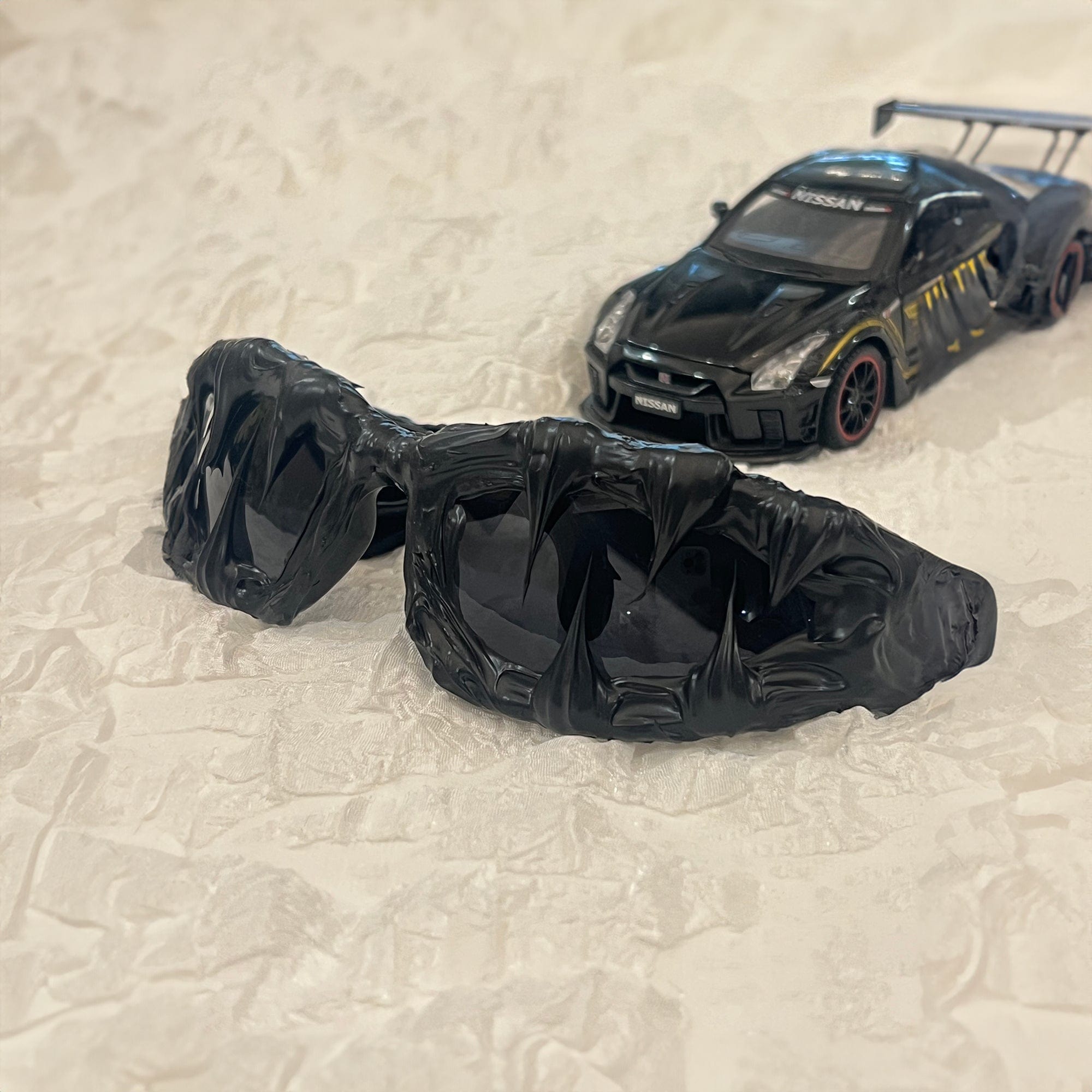 Pi0neeR Venom Melt Dripped Resin Sunglasses Black, premium urban and streetwear designers apparel on PROJECTISR.com, Pi0neeR