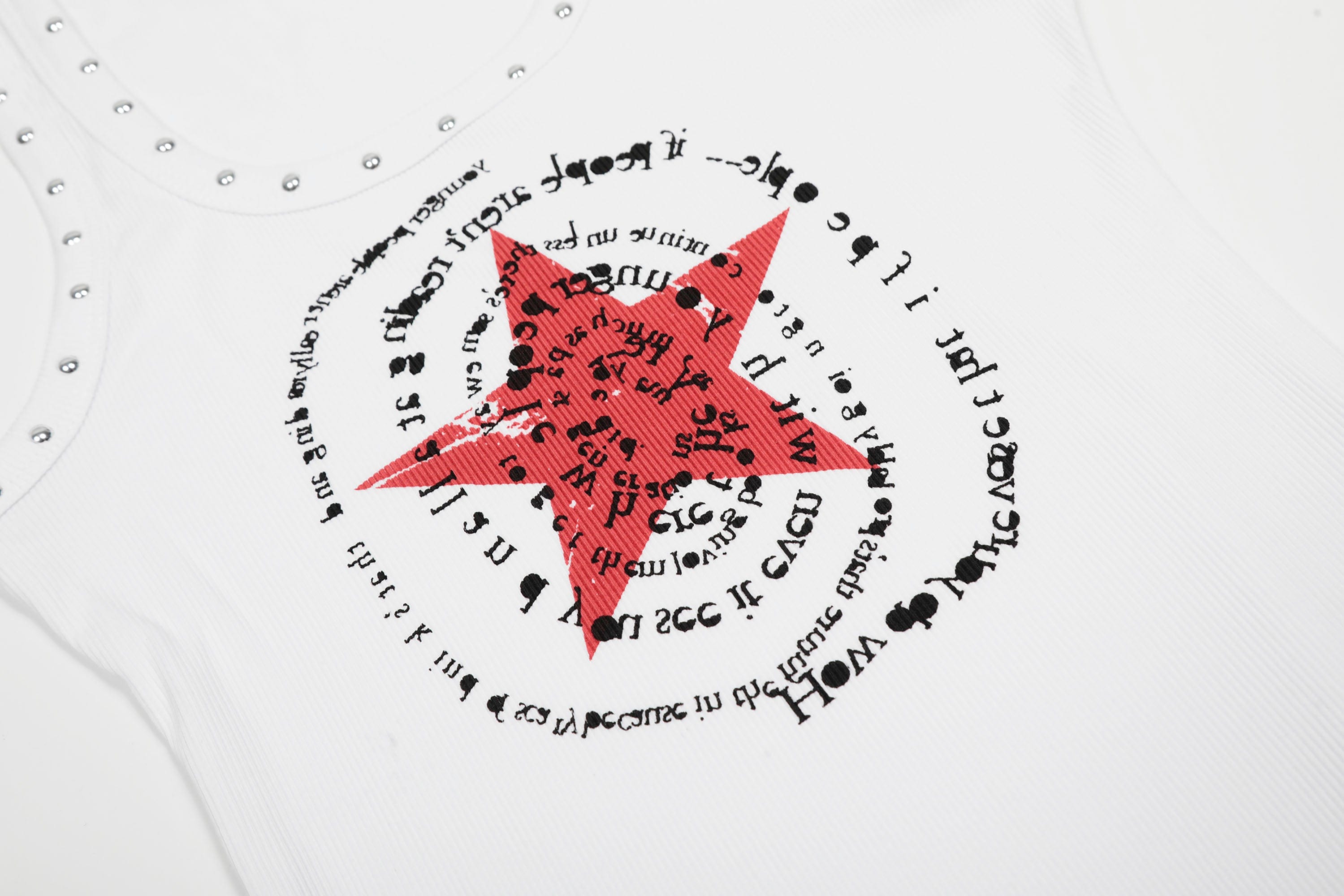 CLP Star Graphic Ribbed Tank Top