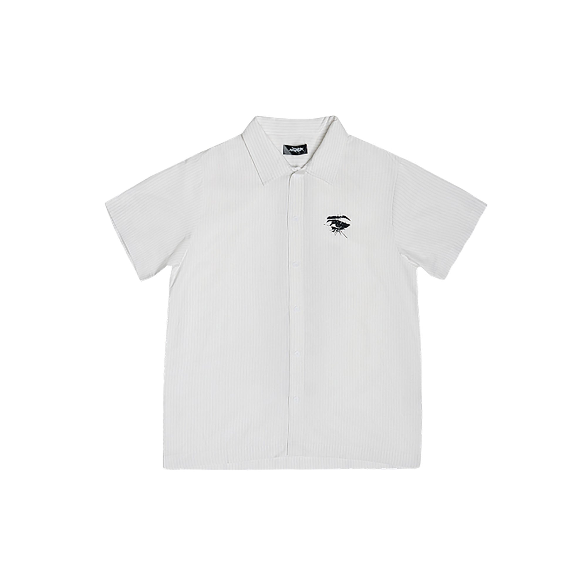 RECOVER ZONE Striped Punk Patch Half Shirt