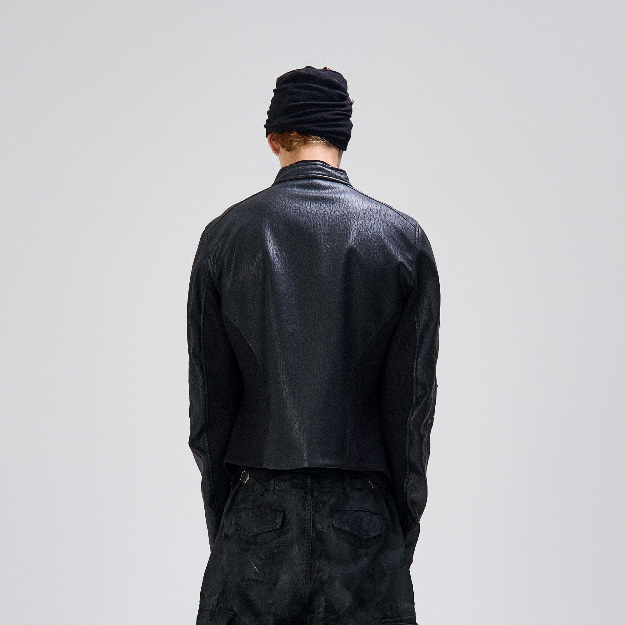 FLYERRER Structured Panel Faux Leather Biker Jacket, premium urban and streetwear designers apparel on PROJECTISR.com, FLYERRER