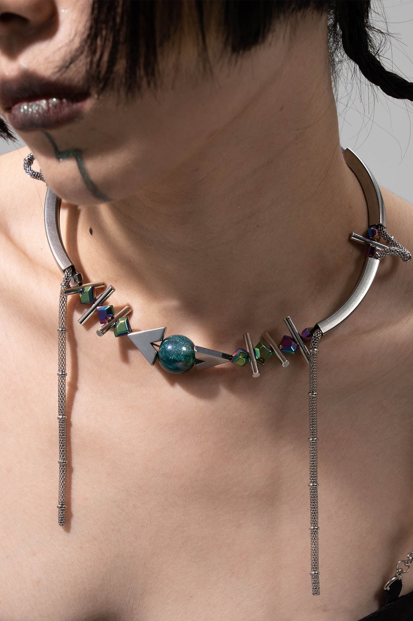 ILLUSORY Geometric Time Space Necklace, premium urban and streetwear designers apparel on PROJECTISR.com, ILLUSORY