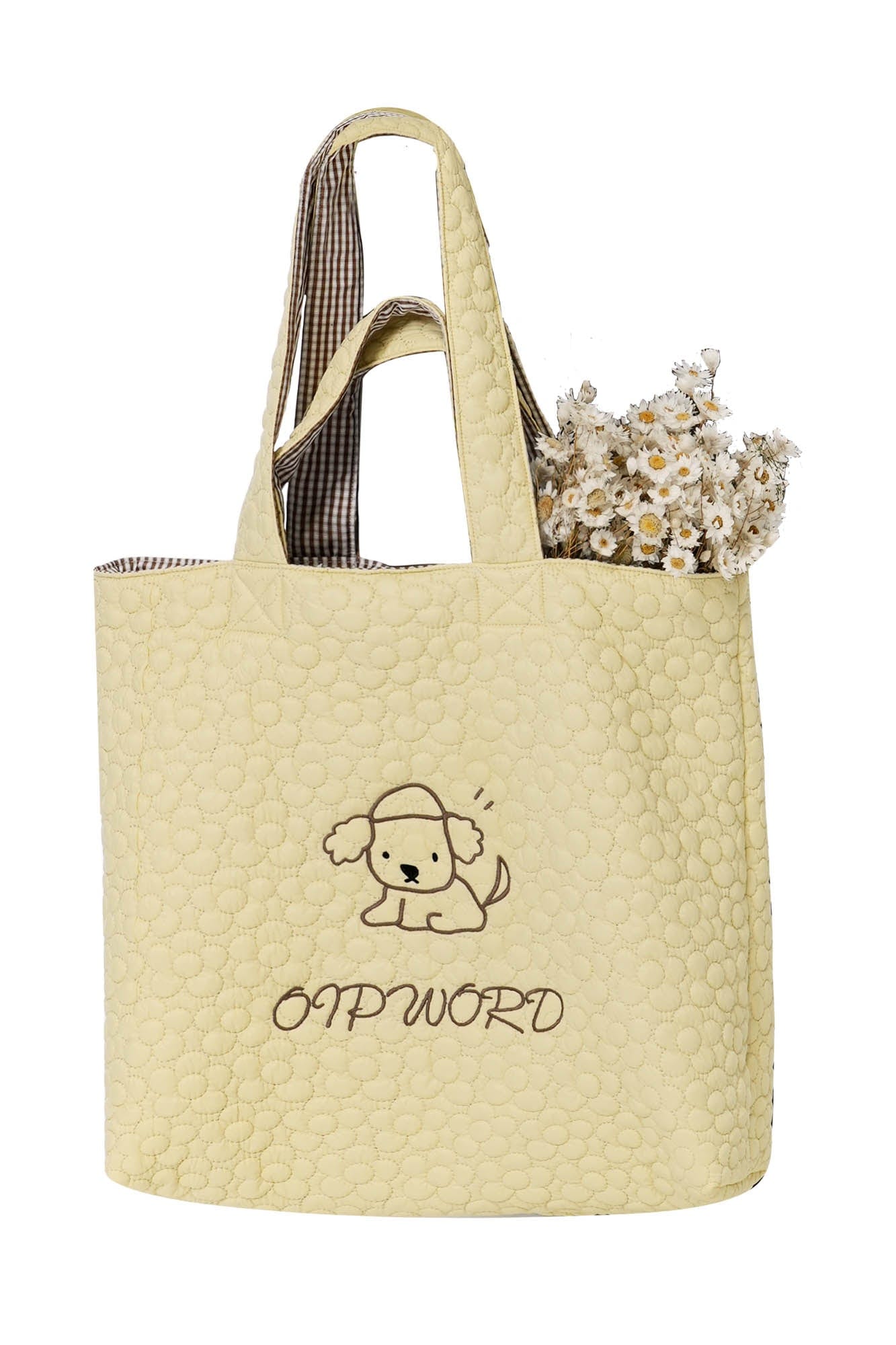 OIPWORD Reversible Quilted & Check Tote Bag, premium urban and streetwear designers apparel on PROJECTISR.com, OIPWORD