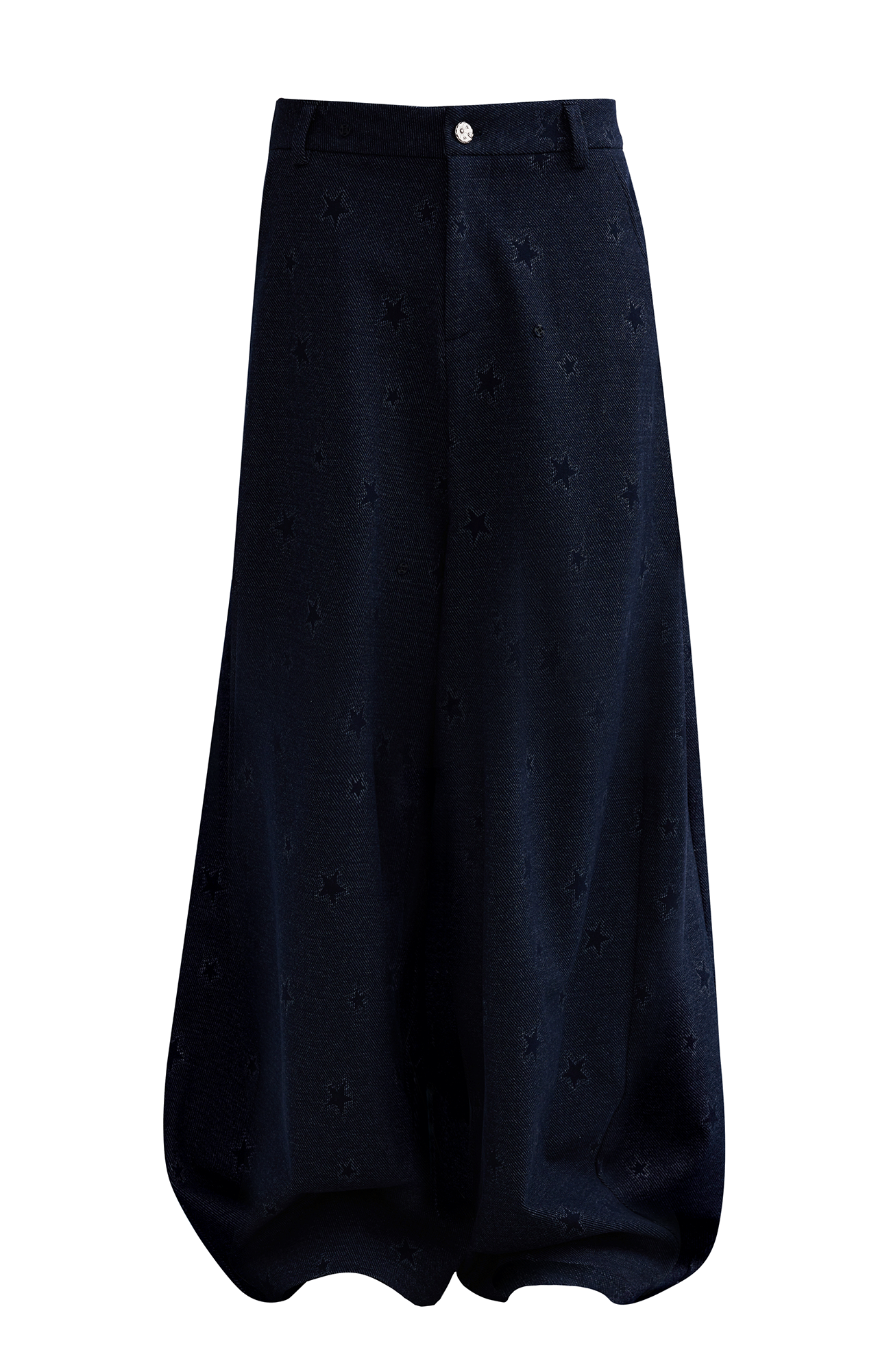 OIPWORD Star-Jacquard Wide-Leg Pants