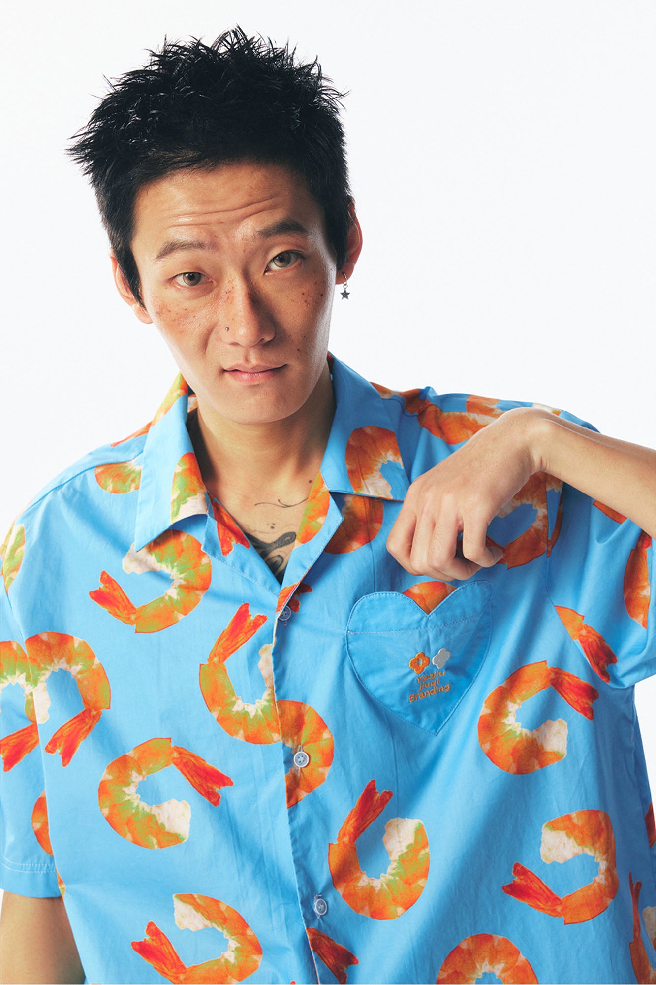 1997 POSTOFFICE Shrimp Full-Print Half Shirt, premium urban and streetwear designers apparel on PROJECTISR.com, 1997 POSTOFFICE