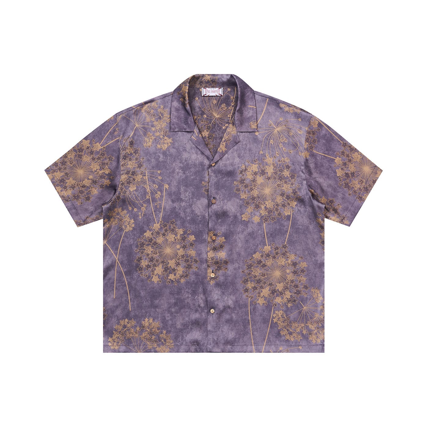 EPIC POETRY Dandelion Cuban Half Shirt Purple, premium urban and streetwear designers apparel on PROJECTISR.com, EPIC POETRY