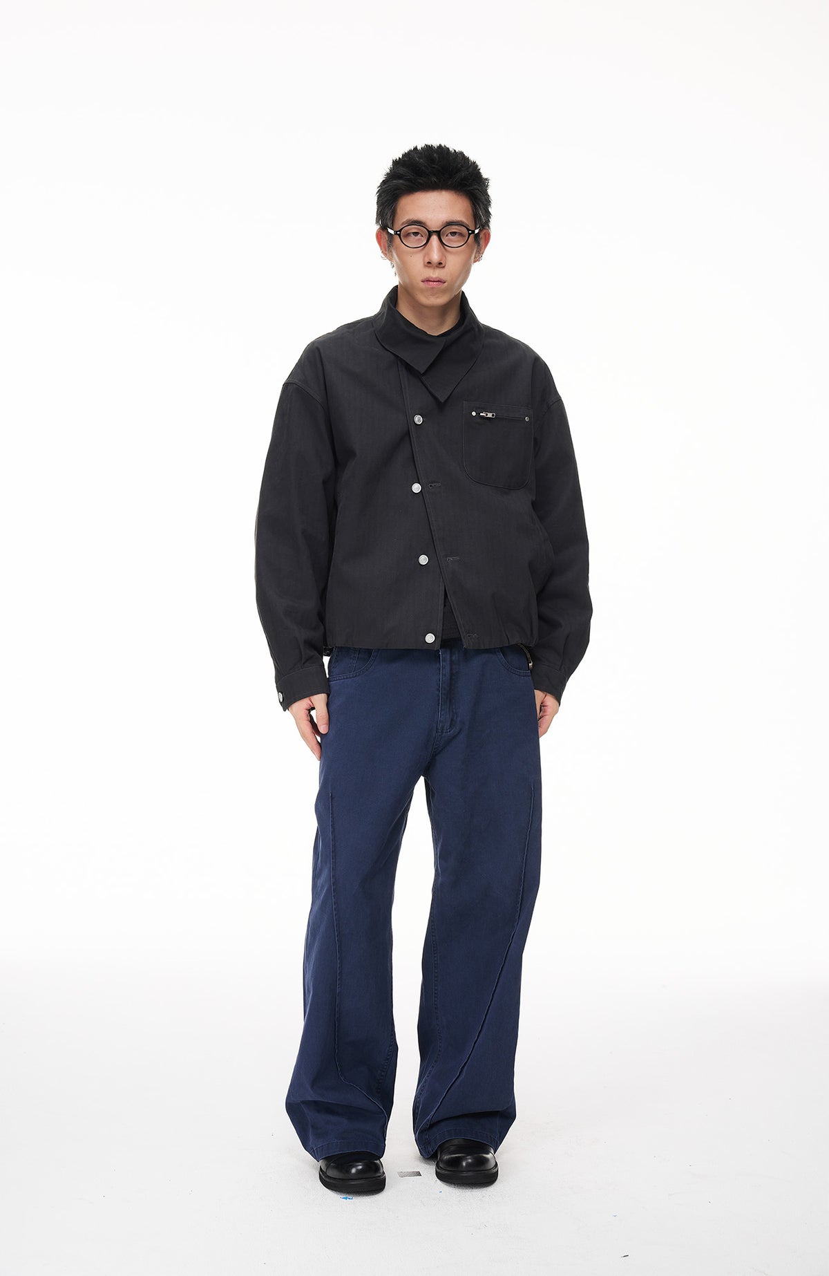 BOTANICA Retro Washed Pleated Straight-Leg Jeans