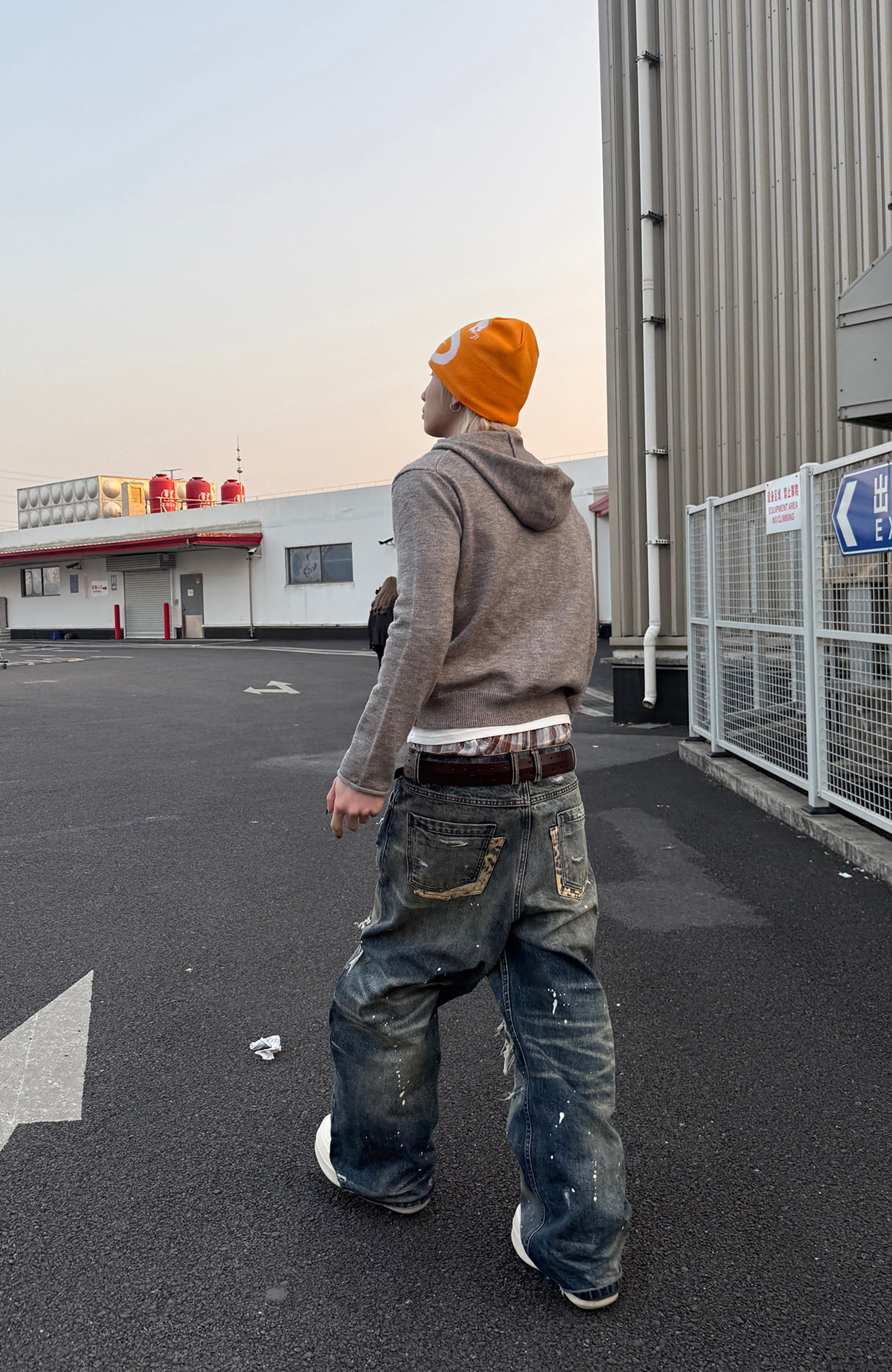 TRECLUB Star Embroidered Knit Hooded Cardigan, premium urban and streetwear designers apparel on PROJECTISR.com, TRECLUB