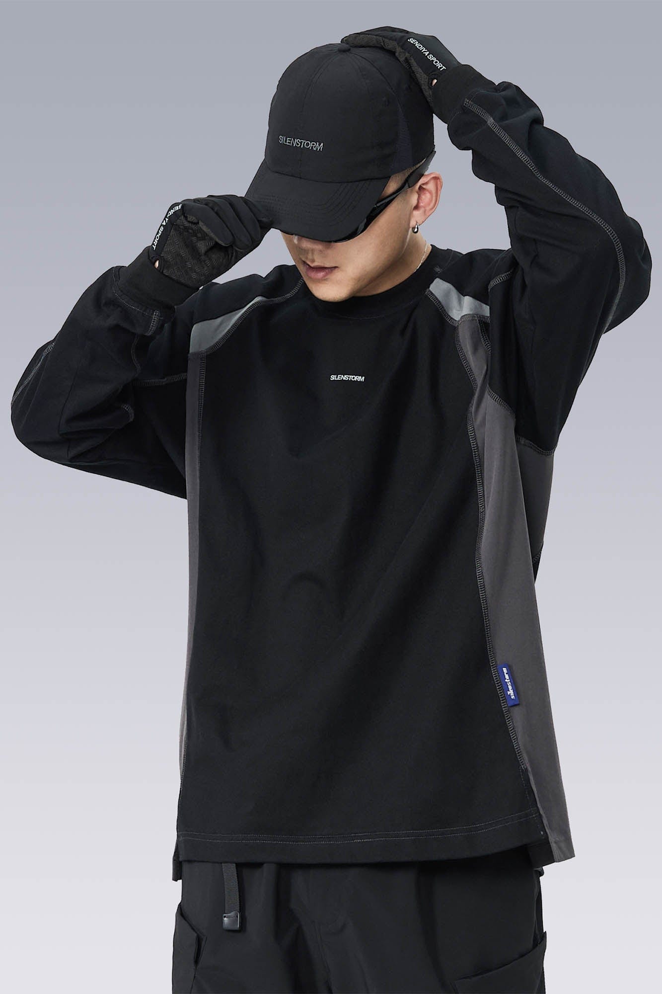 SILENSTORM Spliced Raglan Cycling Long-Sleeve Shirt, premium urban and streetwear designers apparel on PROJECTISR.com, SILENSTORM