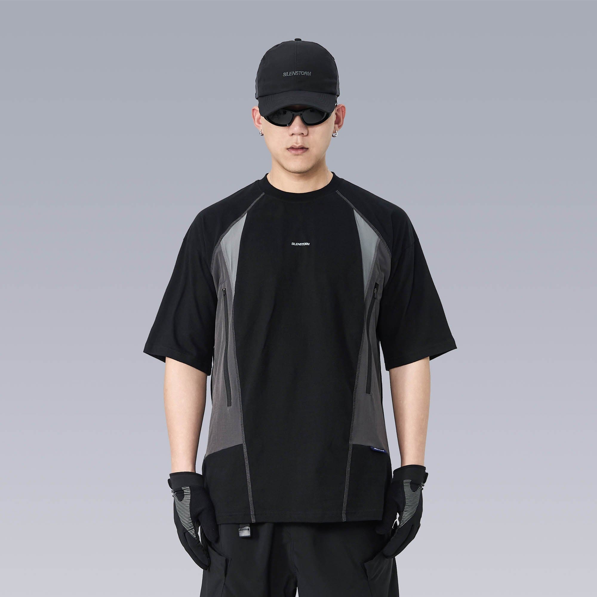 SILENSTORM Paneled Multi-Pocket T-Shirt, premium urban and streetwear designers apparel on PROJECTISR.com, SILENSTORM