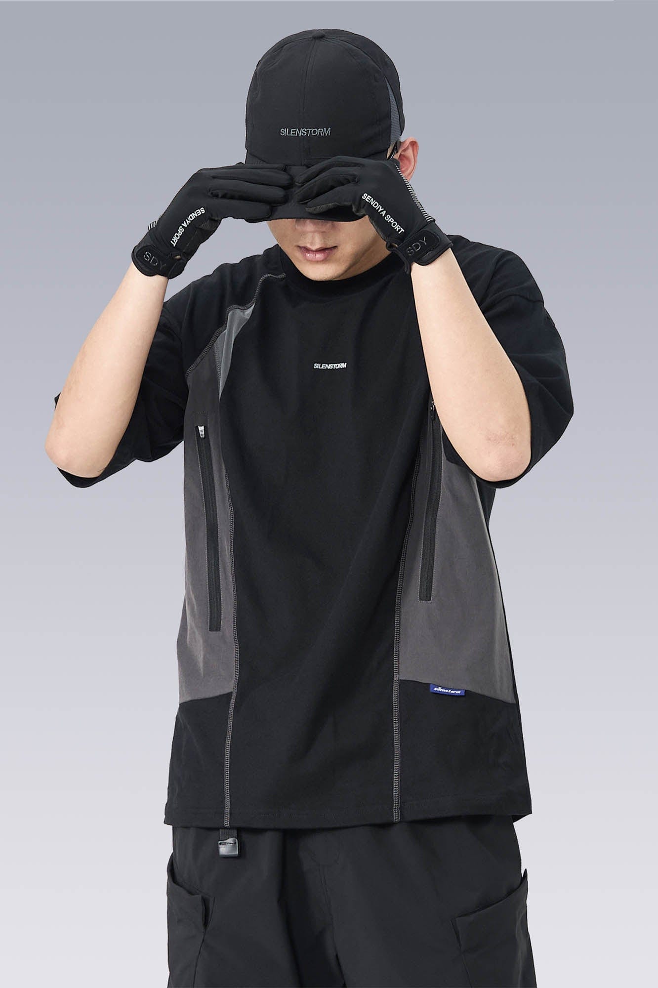 SILENSTORM Paneled Multi-Pocket T-Shirt, premium urban and streetwear designers apparel on PROJECTISR.com, SILENSTORM