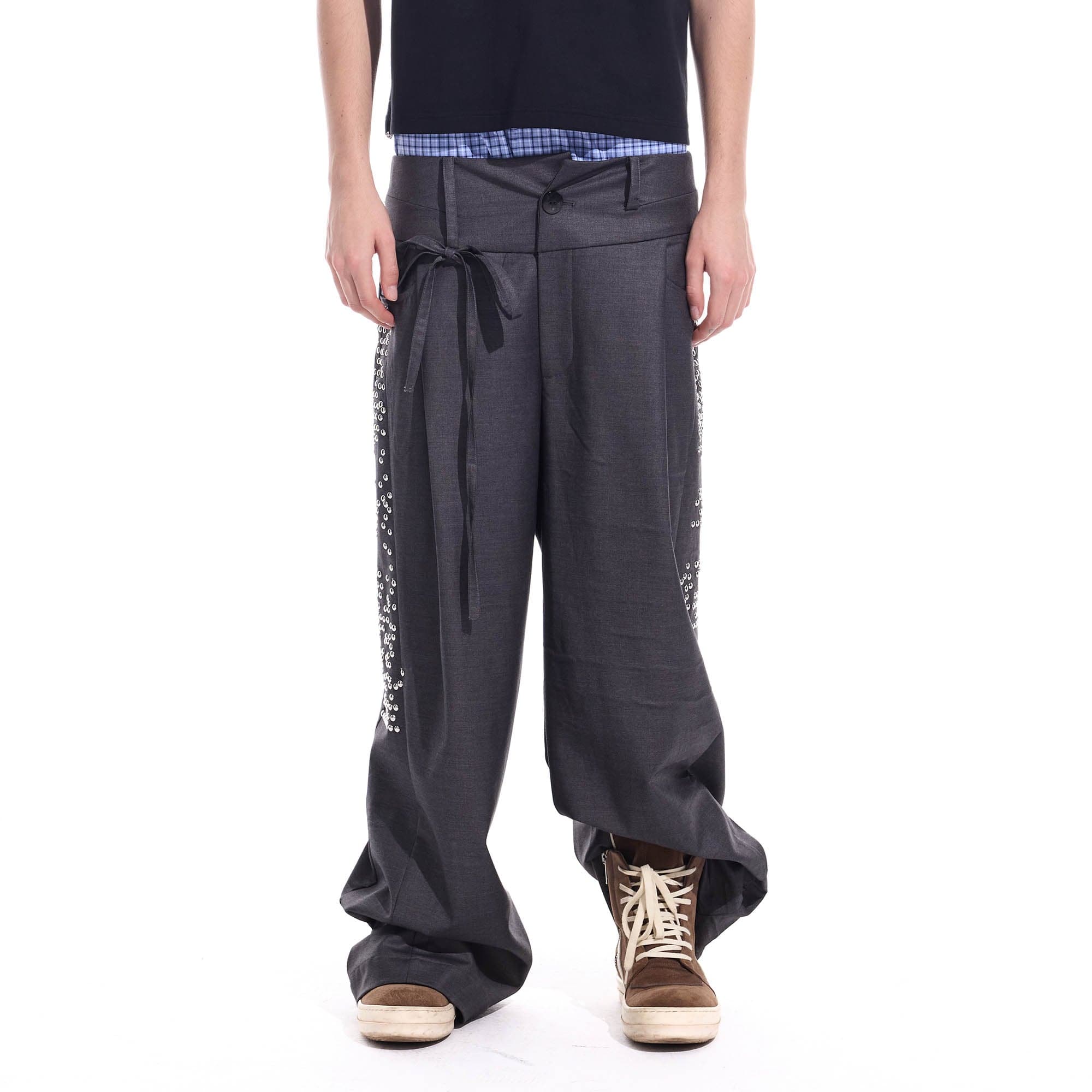 WHISTLEHUNTER Studded-Side Strap Straight-Leg Pants, premium urban and streetwear designers apparel on PROJECTISR.com, WHISTLEHUNTER