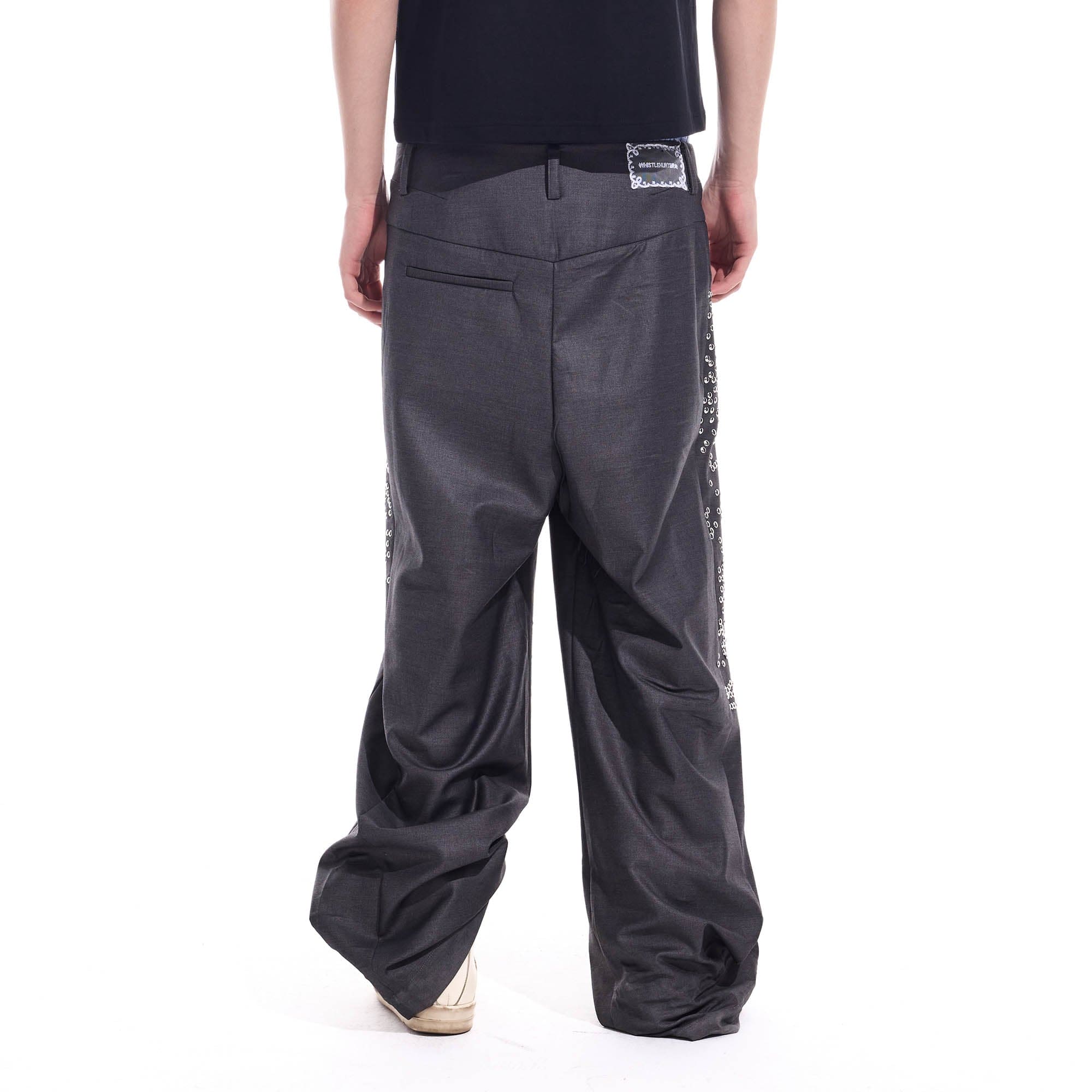 WHISTLEHUNTER Studded-Side Strap Straight-Leg Pants, premium urban and streetwear designers apparel on PROJECTISR.com, WHISTLEHUNTER