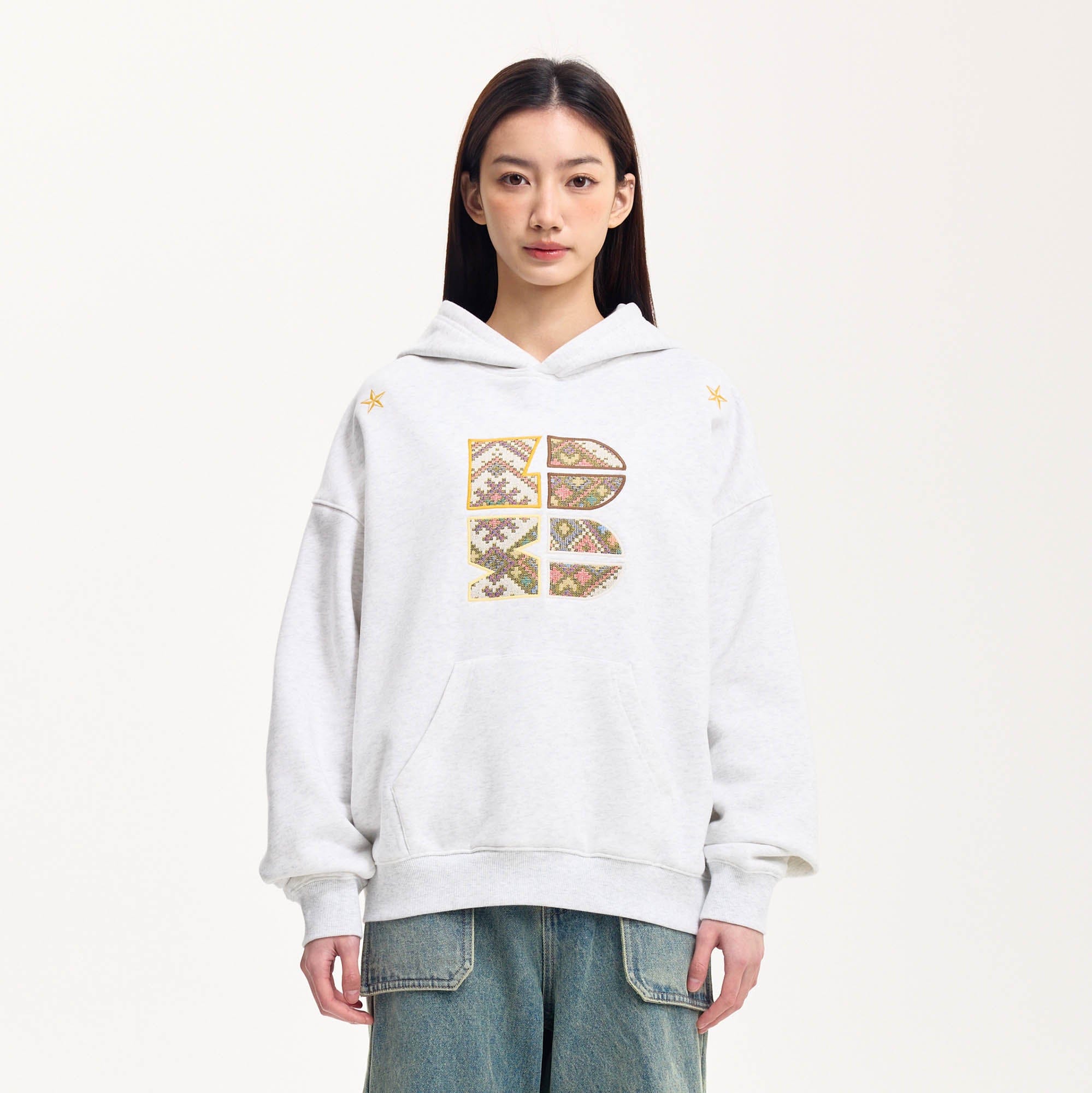 BONELESS Tribal Jacquard LOGO Patch Embroidered Hoodie, premium urban and streetwear designers apparel on PROJECTISR.com, BONELESS