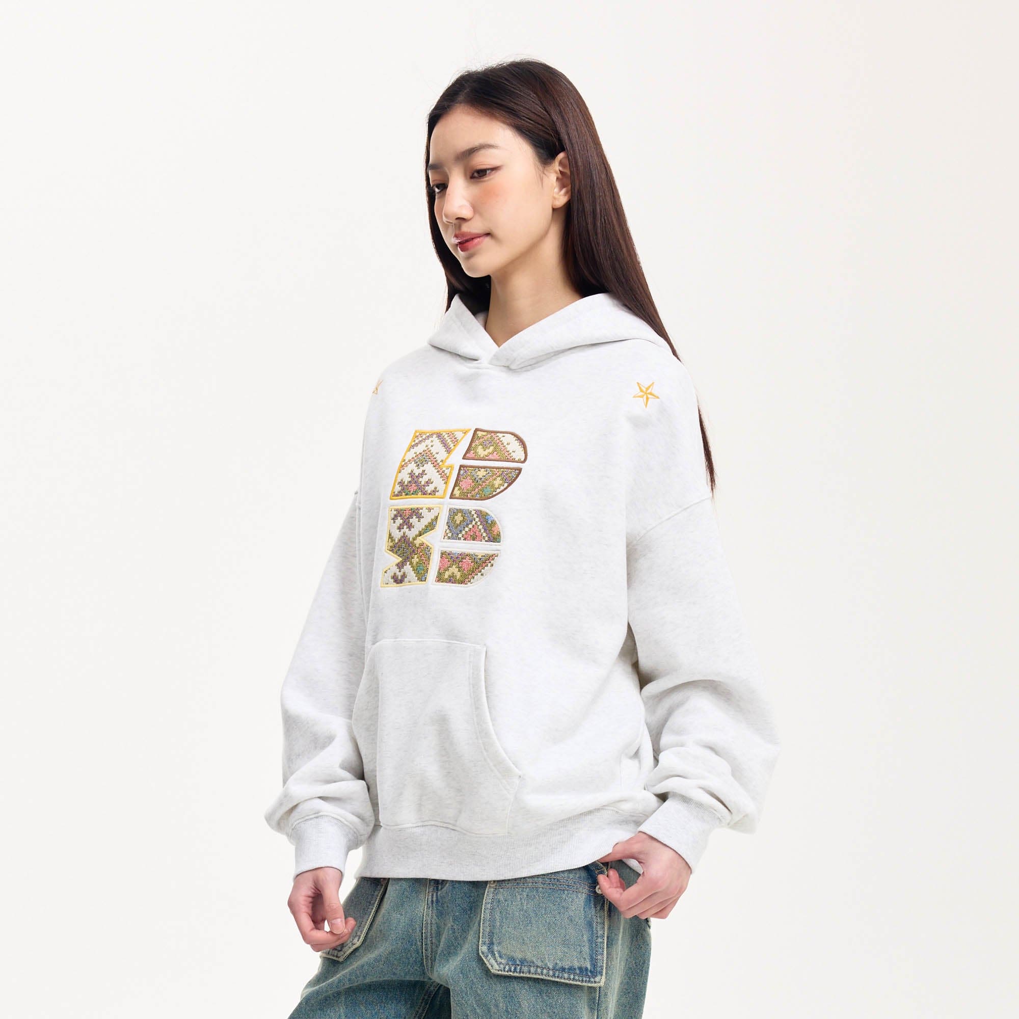 BONELESS Tribal Jacquard LOGO Patch Embroidered Hoodie, premium urban and streetwear designers apparel on PROJECTISR.com, BONELESS