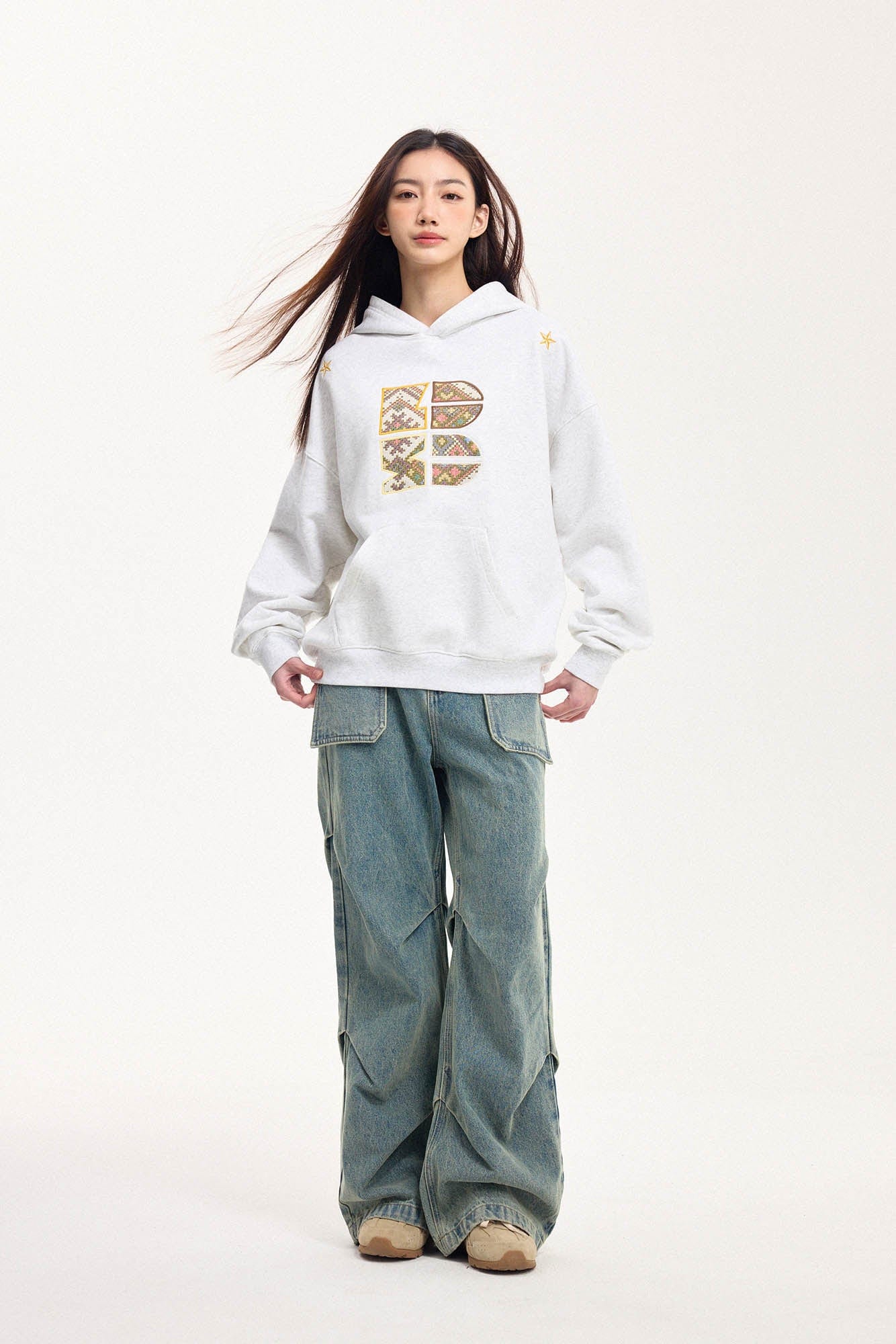 BONELESS Tribal Jacquard LOGO Patch Embroidered Hoodie, premium urban and streetwear designers apparel on PROJECTISR.com, BONELESS