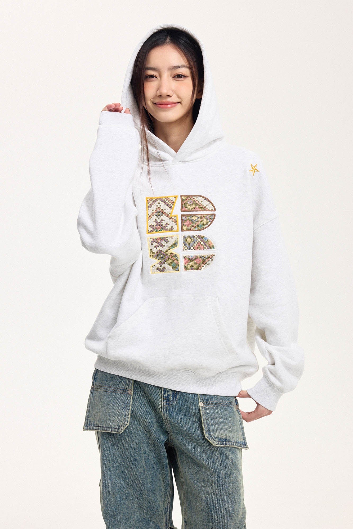 BONELESS Tribal Jacquard LOGO Patch Embroidered Hoodie, premium urban and streetwear designers apparel on PROJECTISR.com, BONELESS