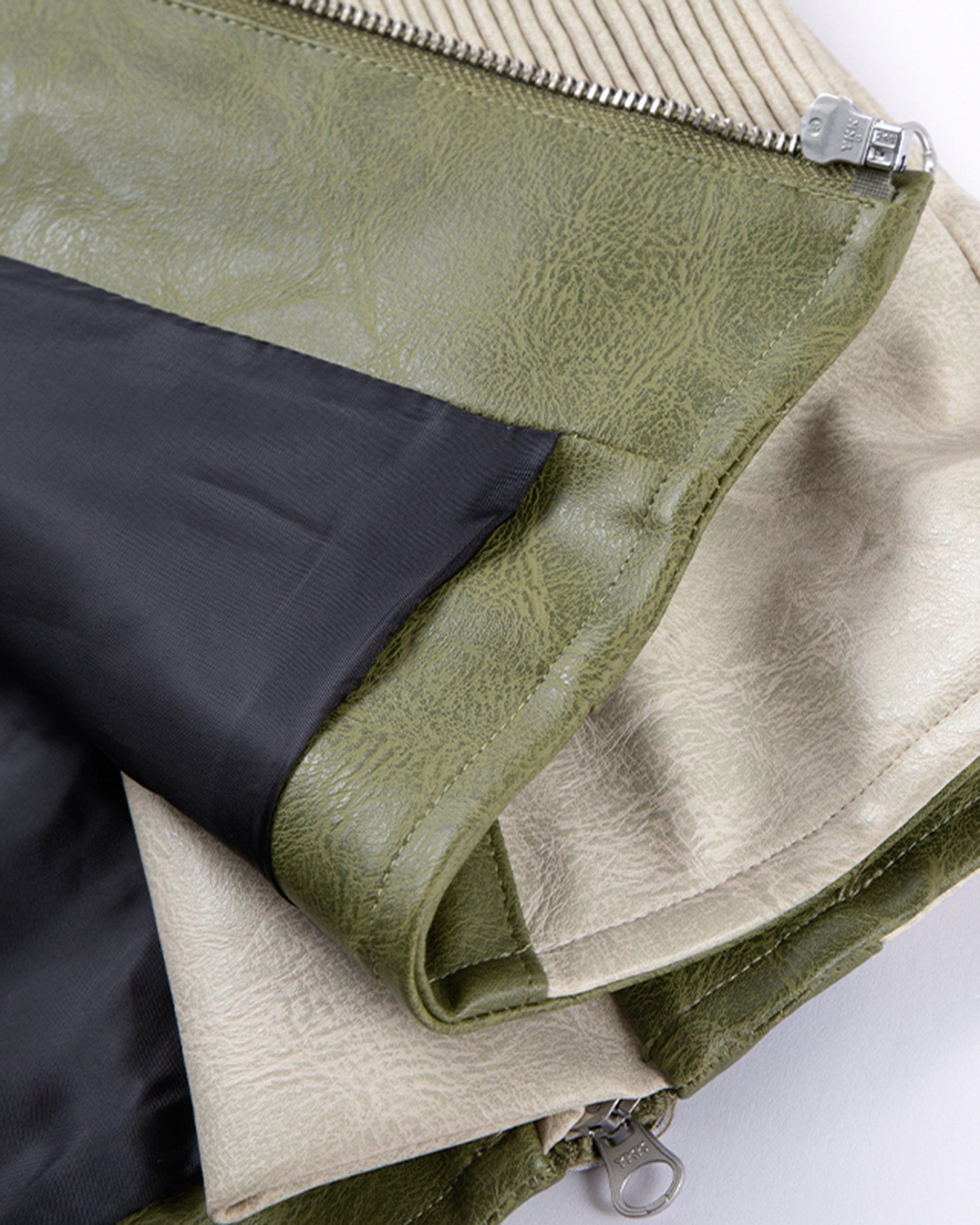 F2CE Modern Deconstructed Faux Leather Biker Jacket, premium urban and streetwear designers apparel on PROJECTISR.com, F2CE