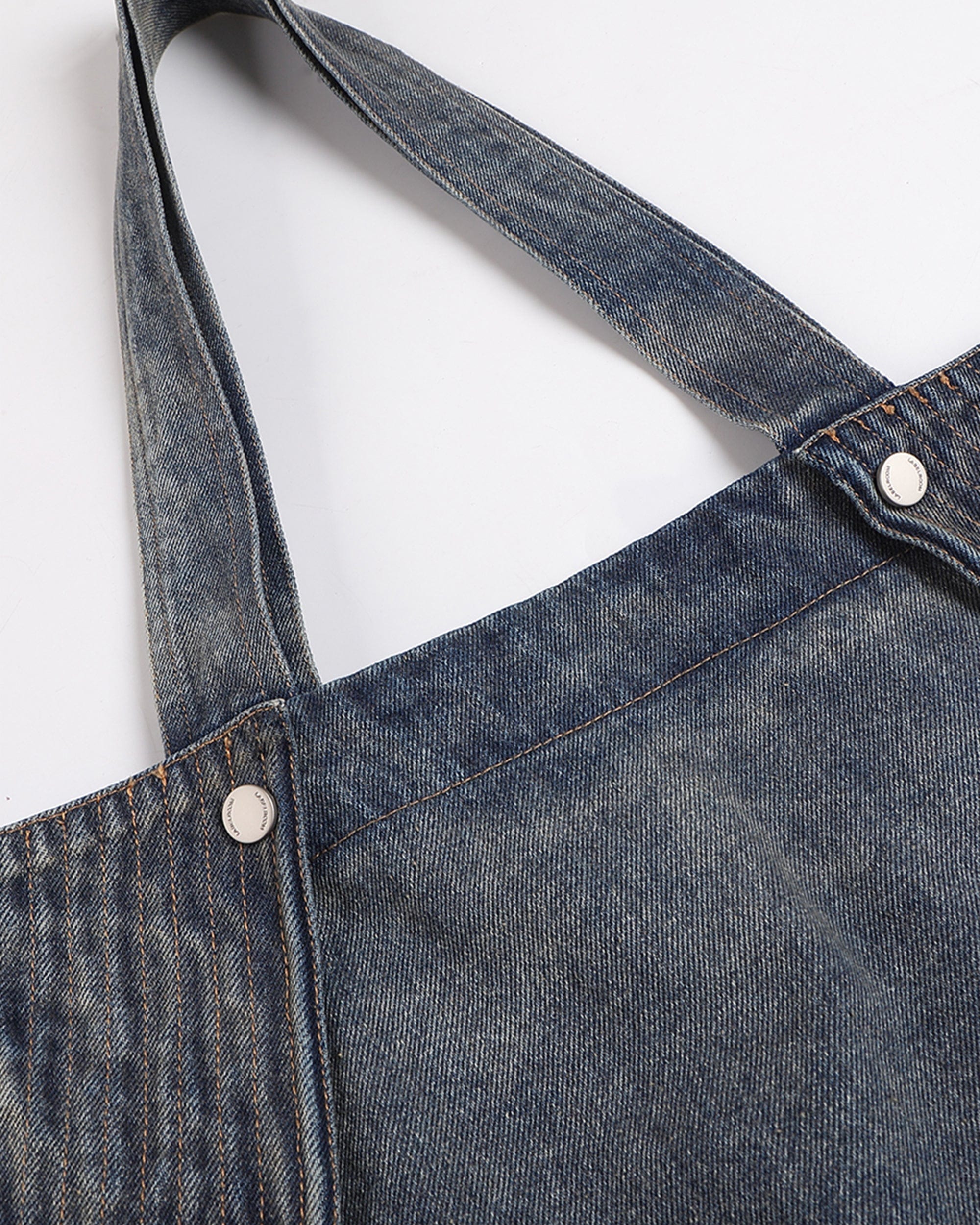 49PERCENT Modern Washed Foldable Denim Tote Bag, premium urban and streetwear designers apparel on PROJECTISR.com, 49PERCENT