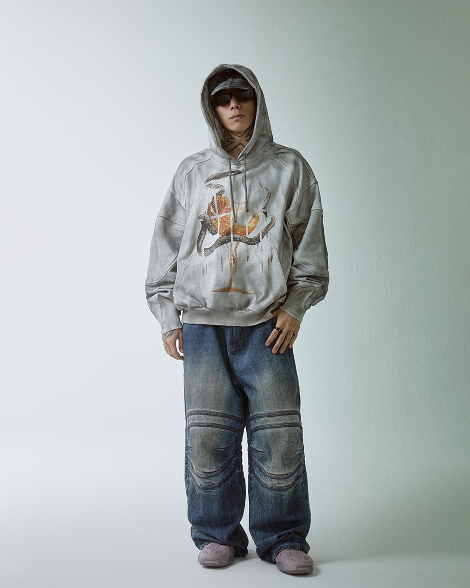 F2CE Retro Deconstructed Snake Hoodie, premium urban and streetwear designers apparel on PROJECTISR.com, F2CE