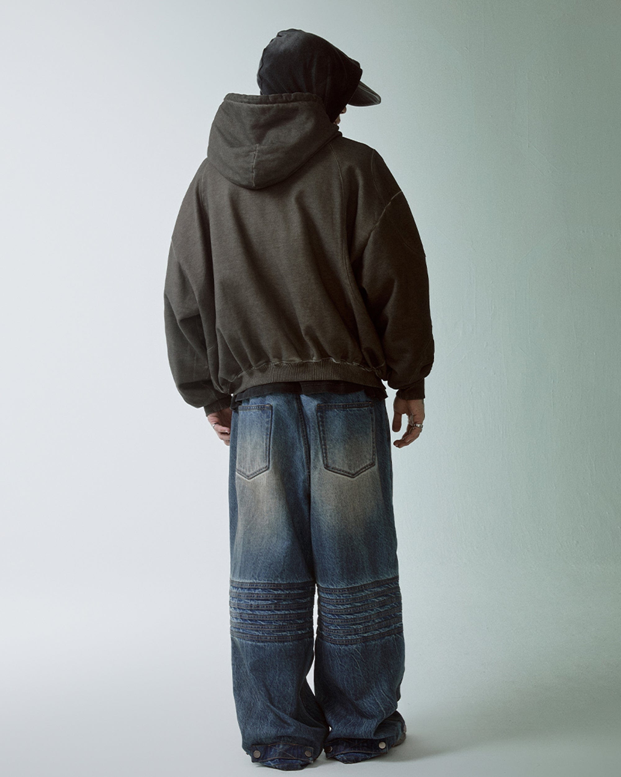 F2CE Retro Crinkled-Knee Washed Pants, premium urban and streetwear designers apparel on PROJECTISR.com, F2CE